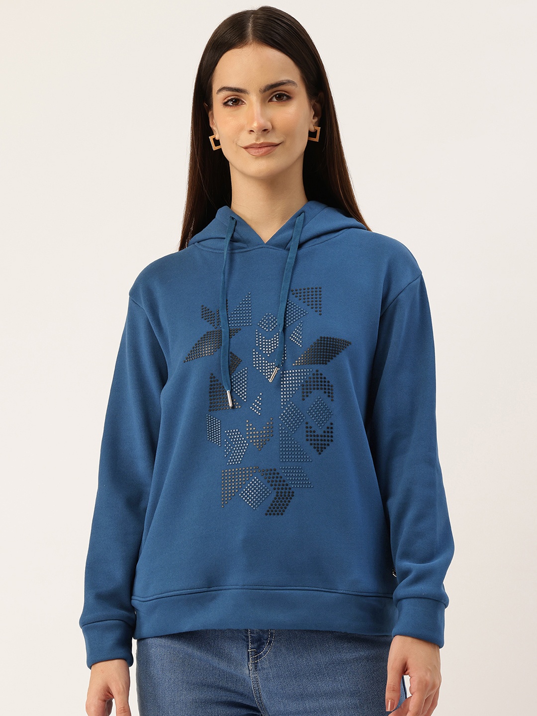 

Monte Carlo Embellished Hooded Sweatshirt, Teal