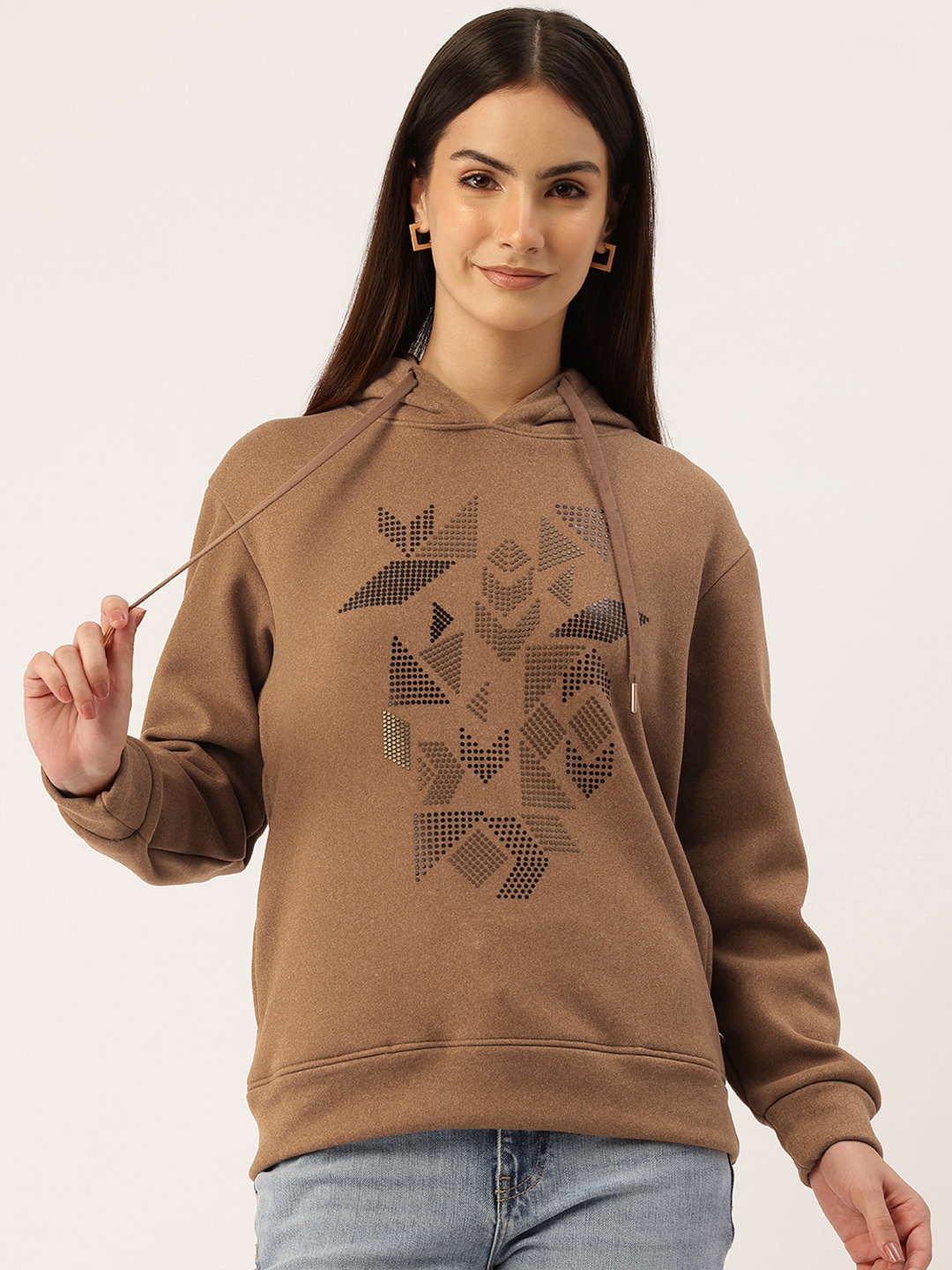 

Monte Carlo Embellished Hooded Sweatshirt, Brown