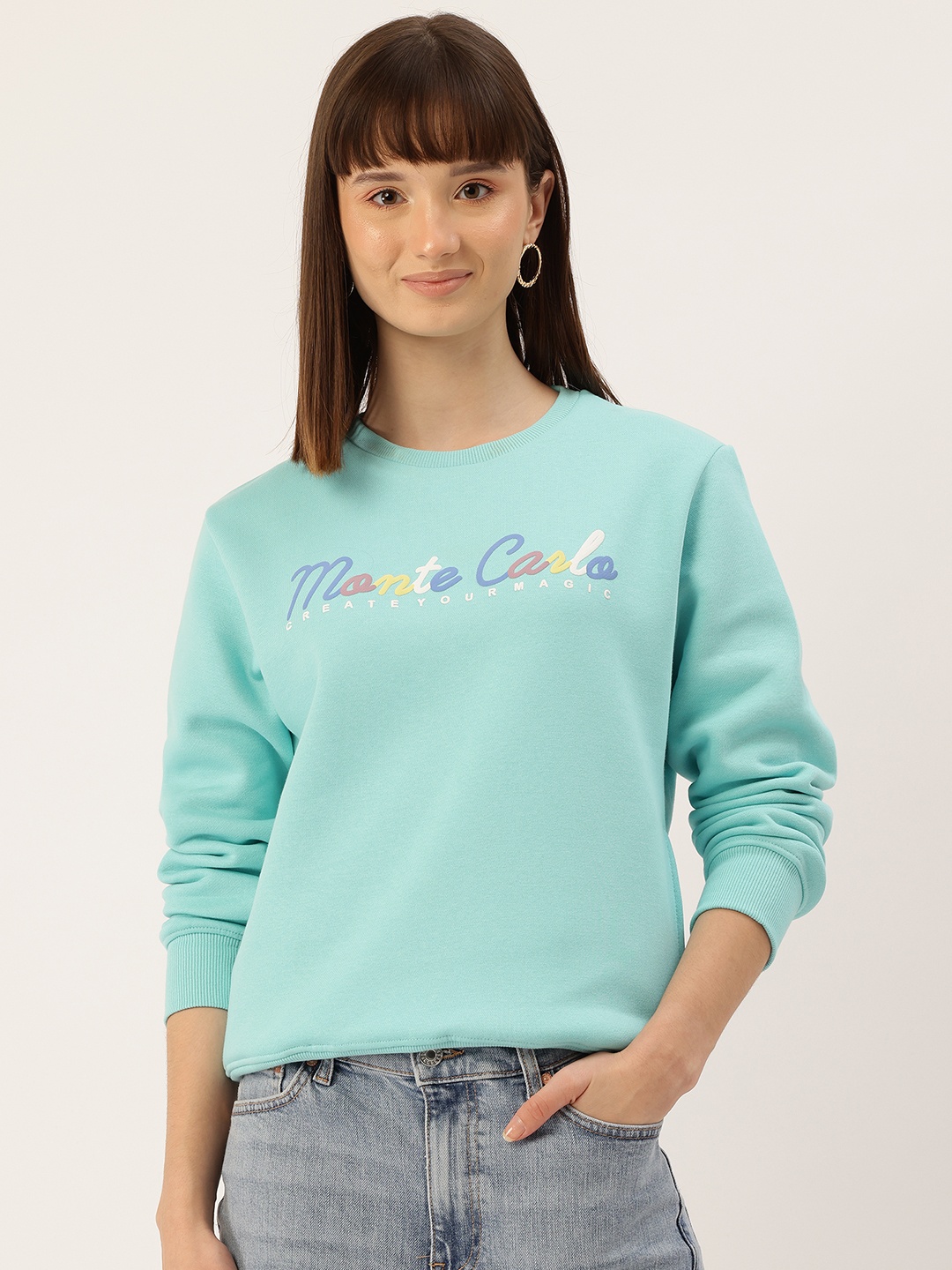 

Monte Carlo Brand Logo Printed Pullover Sweatshirt, Blue