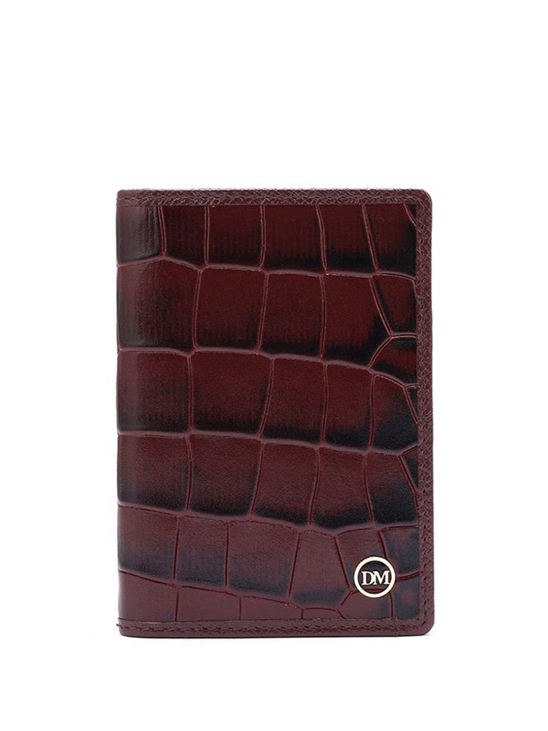 

Da Milano Unisex Textured Leather Two Fold Wallet, Burgundy