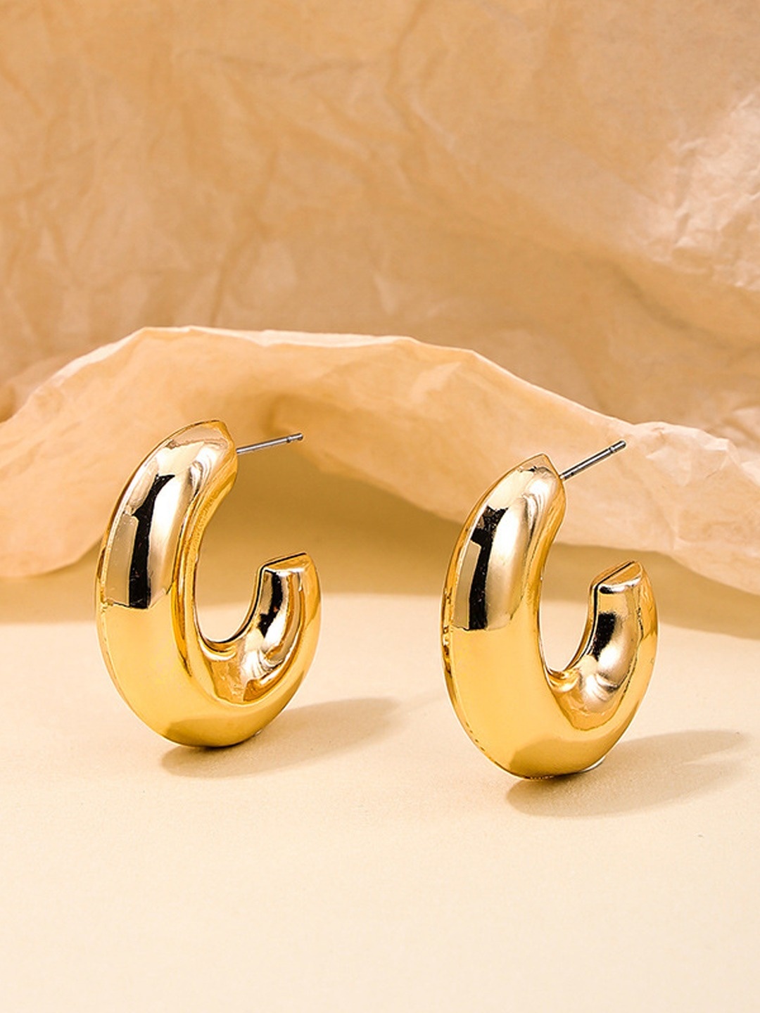 

KRENOZ Classic Half Hoop Earrings, Gold