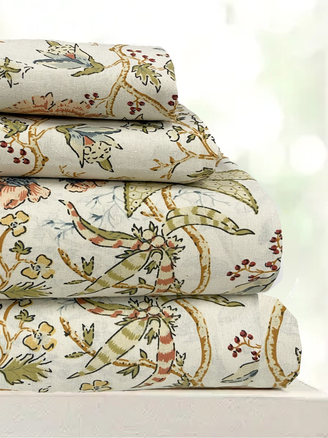 

SAJAVAT Yellow Floral 500 TC King Bedsheet with 2 Pillow Covers