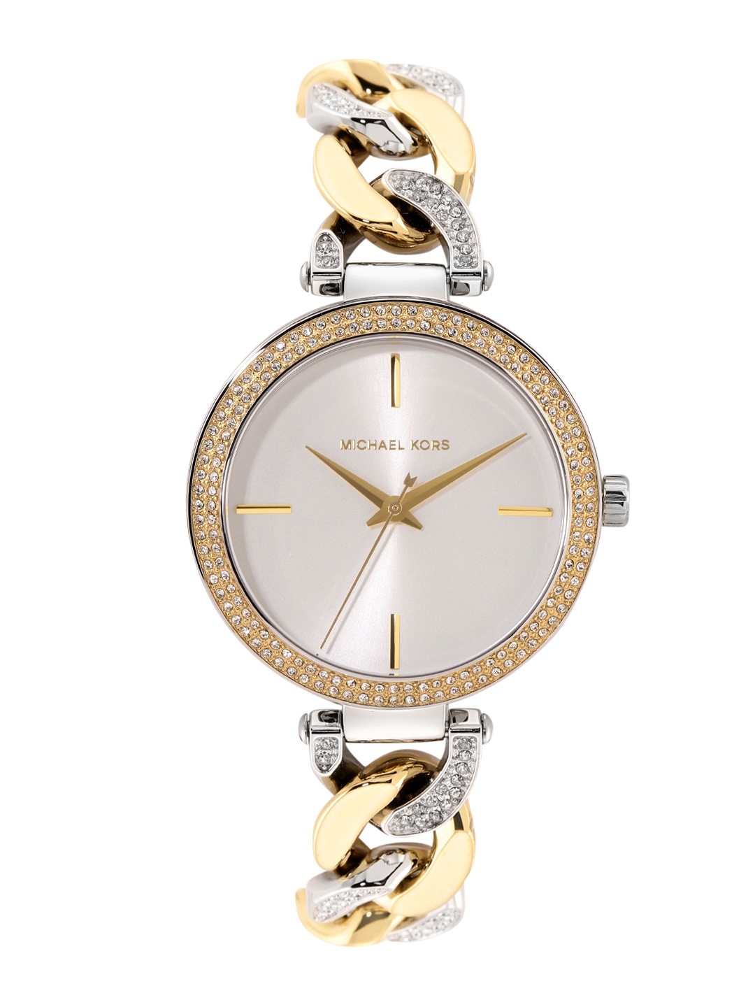 Michael Kors Women Outlet Catelyn Two Tone Analogue Watch MK4633, Silver