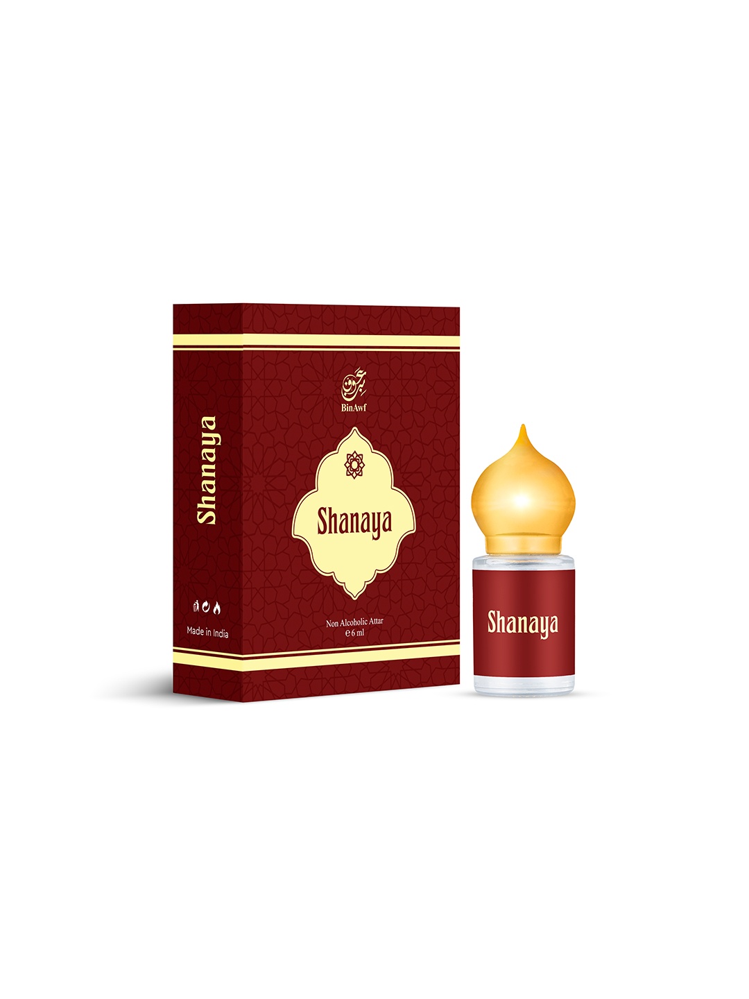 

BinAwf Shanaya Long Lasting Premium Attar - 6 ml, Maroon