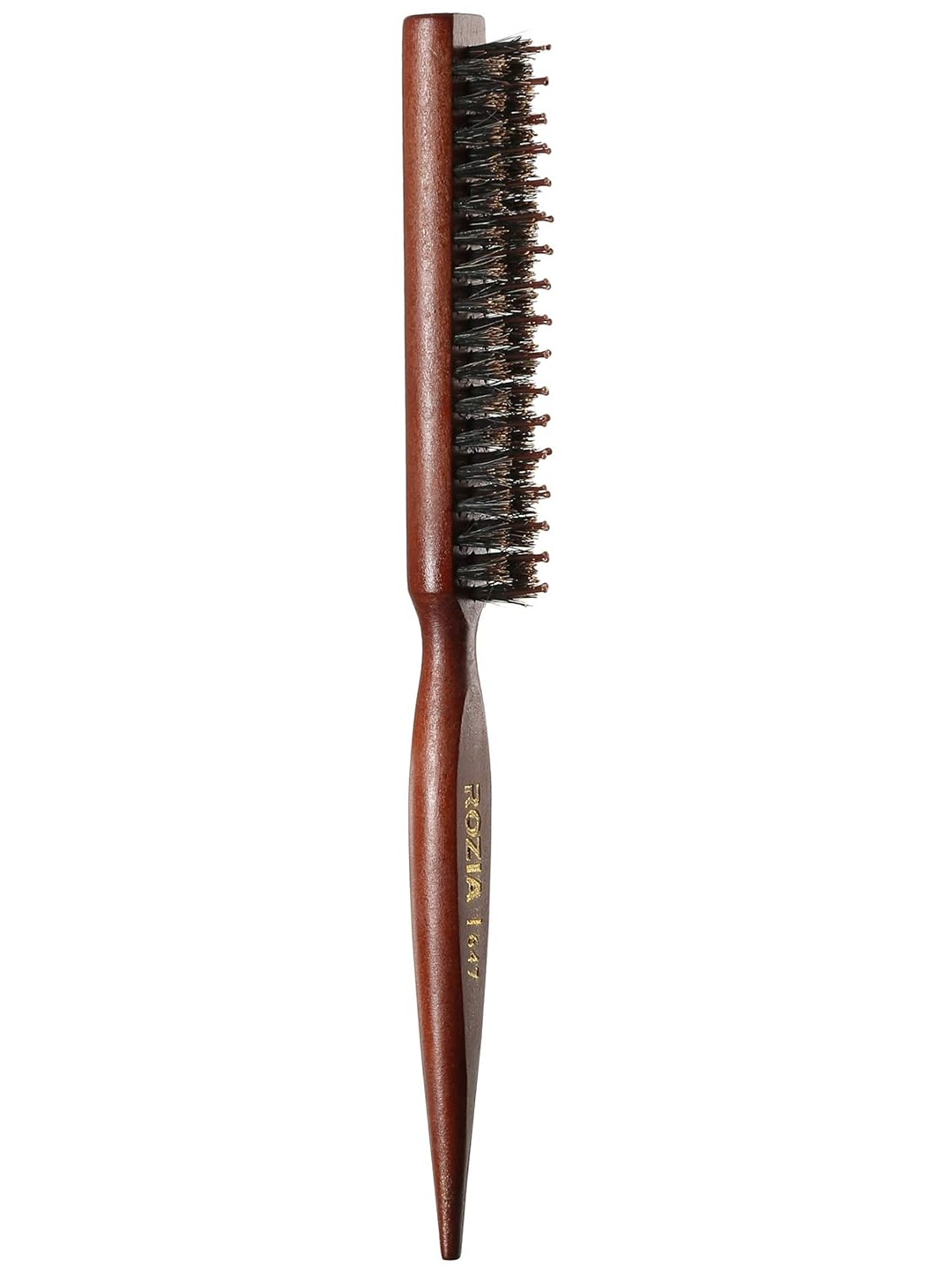 

Rozia 3 Row Teasing Hair Brush Comb With Wooden Handle, Brown