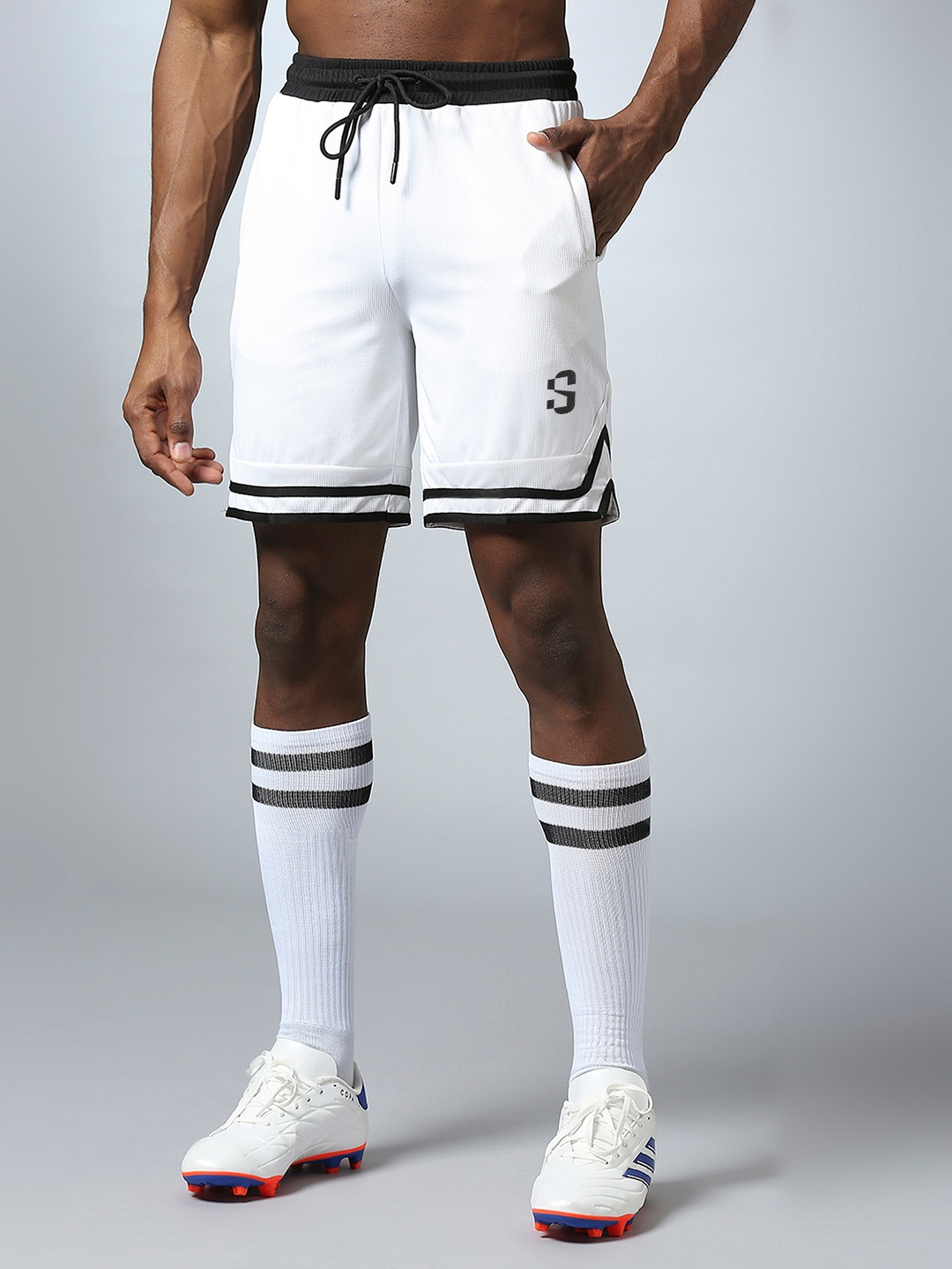 

Supa Men Colourblocked Outdoor Sports Shorts, White
