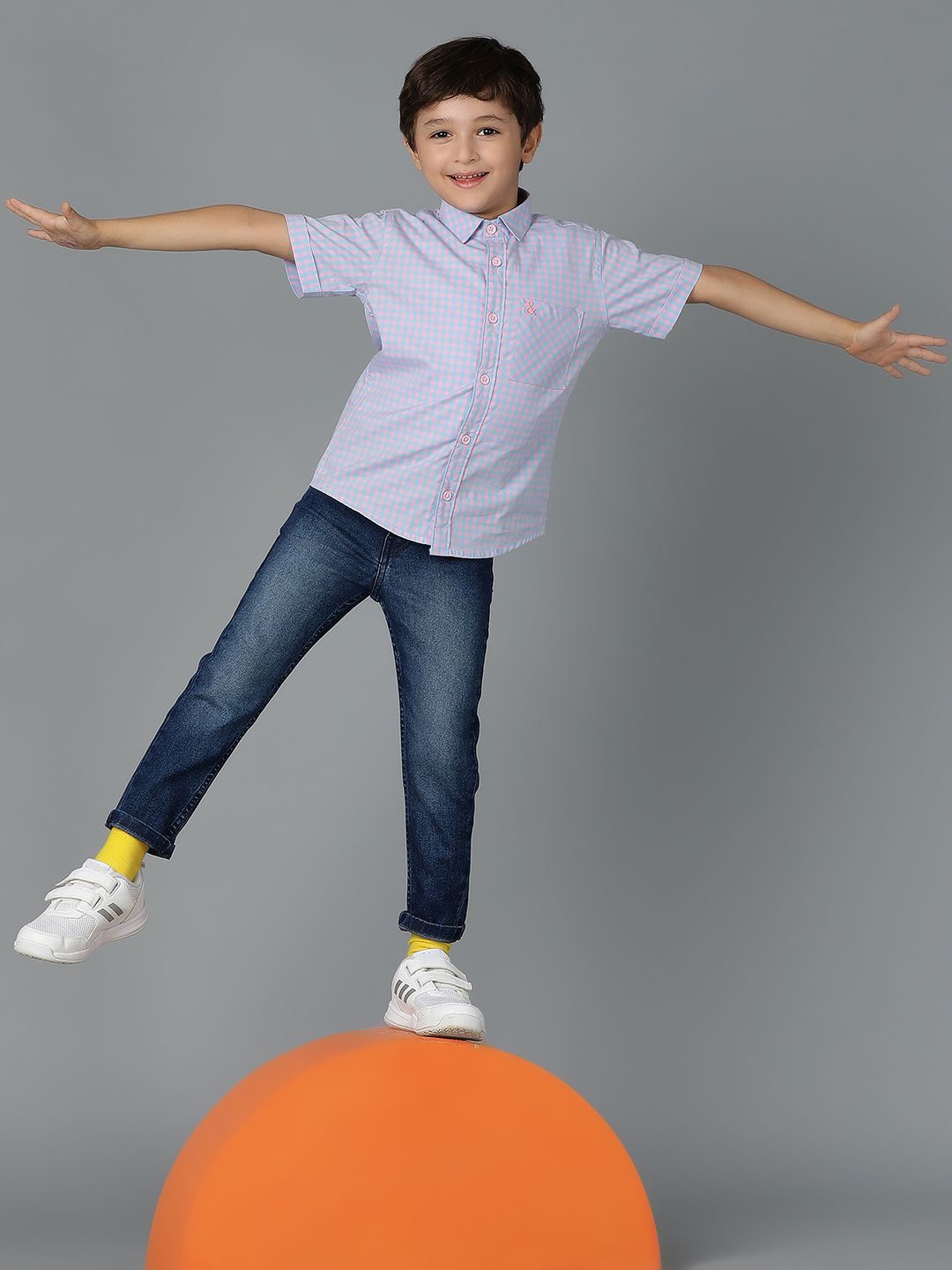 

TALES & STORIES Boys Opaque Checked Casual Shirt, Blue