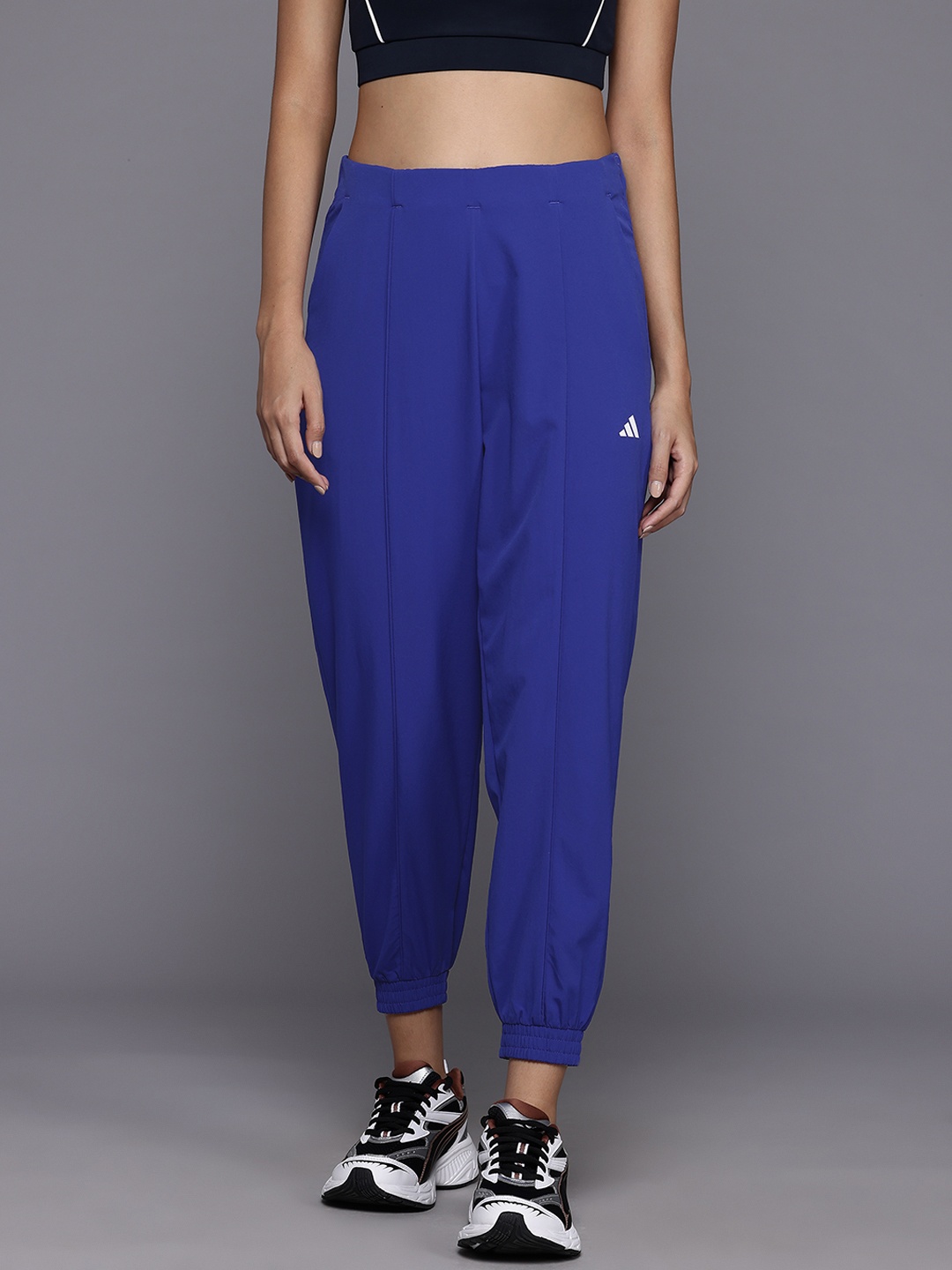 

ADIDAS Women TR-ES MIN 78PT Aeroready Regular Fit Training Joggers, Blue