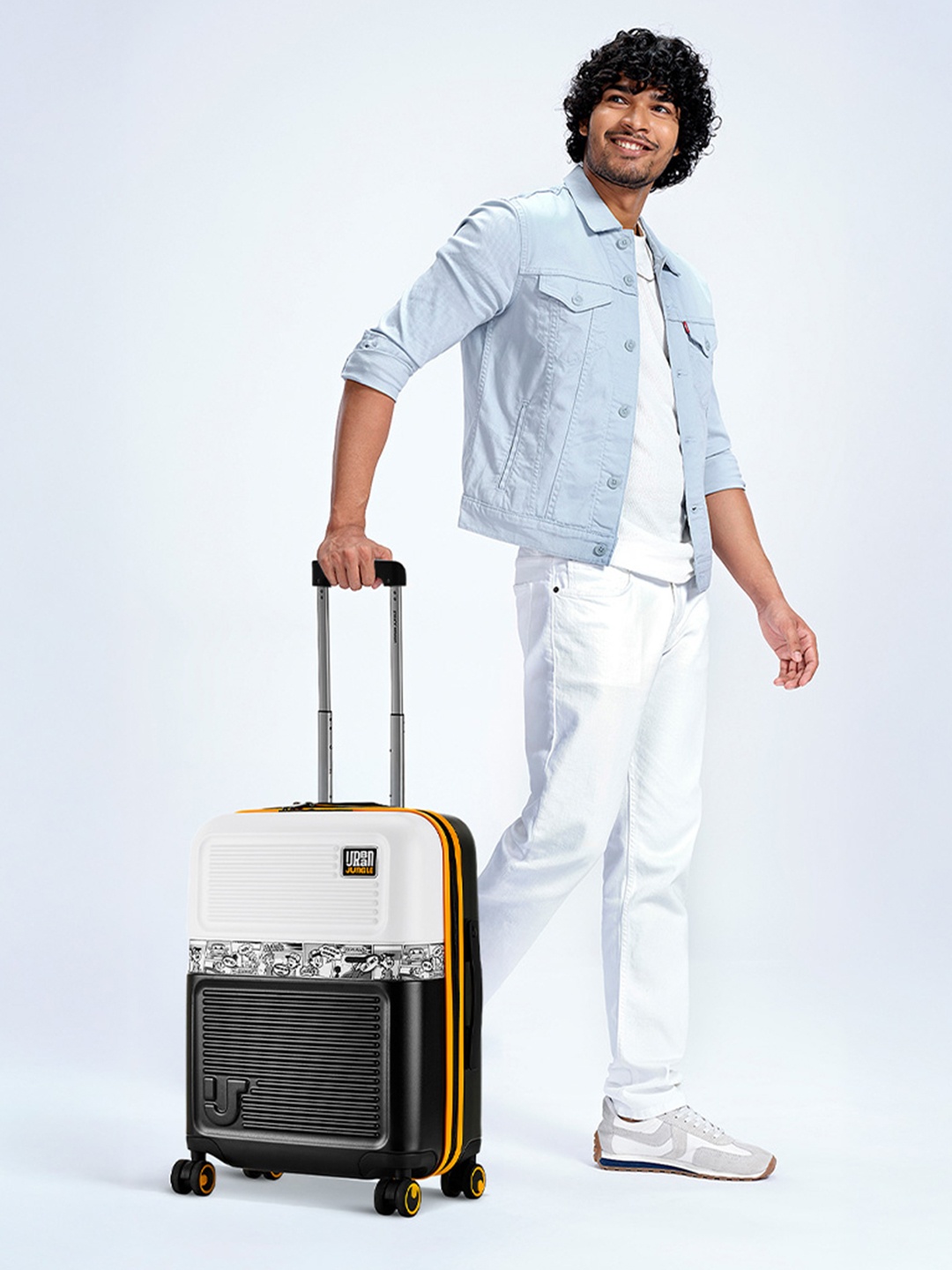 

Urban Jungle by Safari Colourblocked Hard-Sided Large Trolley Suitcase, White