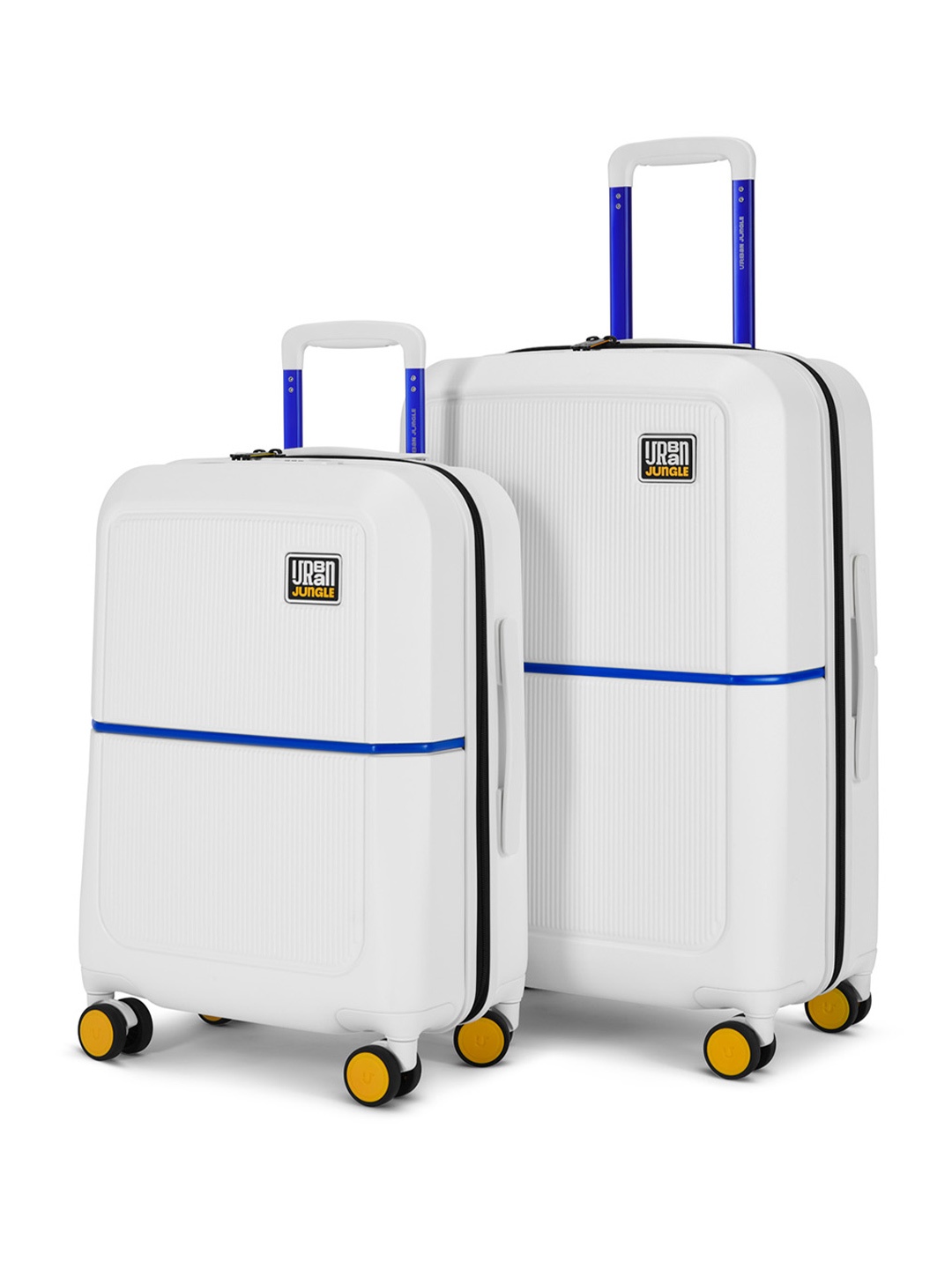 

Urban Jungle Set Of 2 Textured Hard-Sided Trolley Suitcases, White