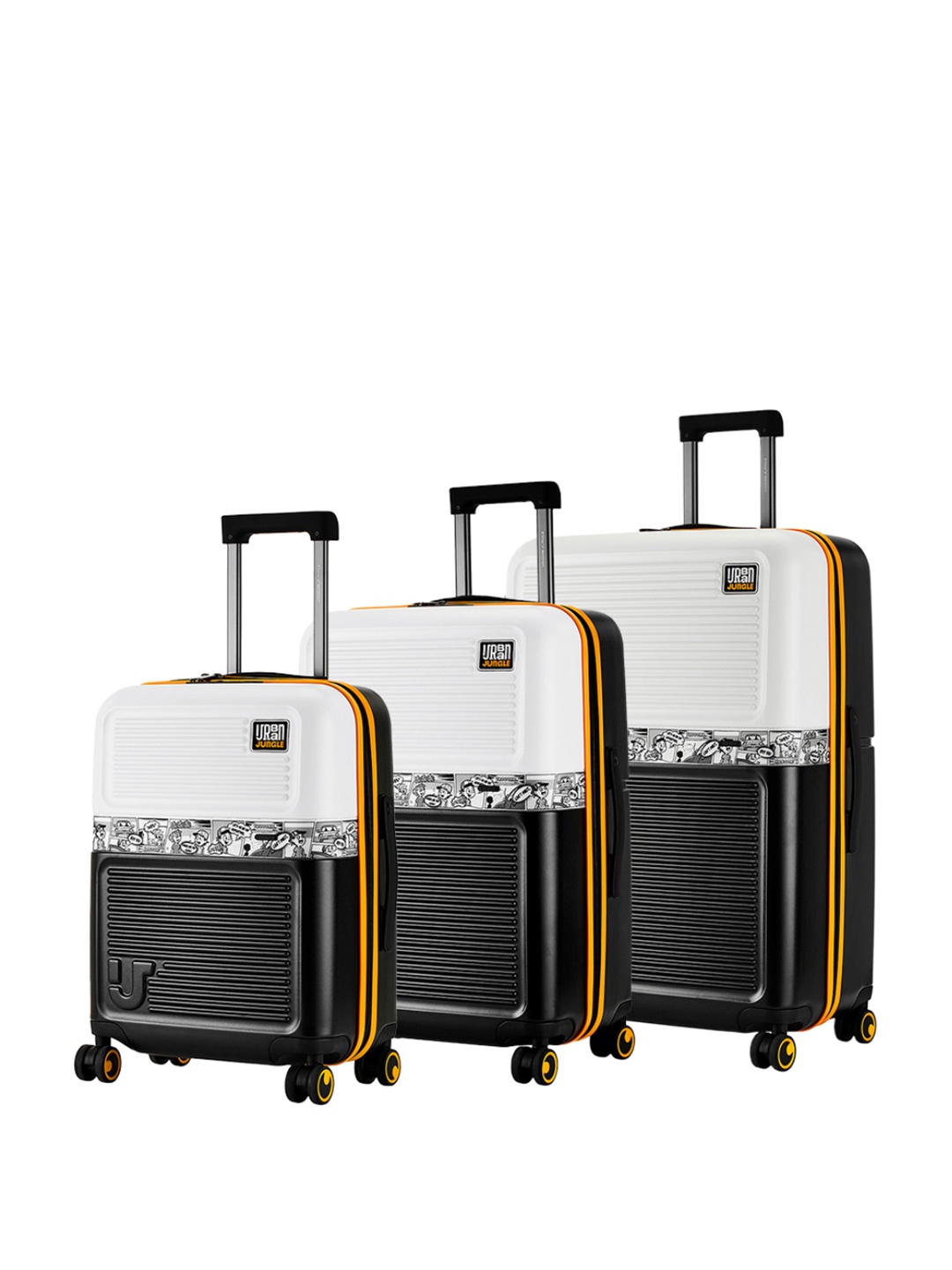 

Urban Jungle 3 Pcs Printed Hard Sided Suitcase, White