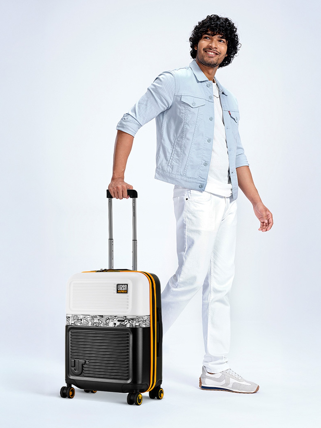 

Urban Jungle by Safari Colourblocked Hard-Sided Medium Trolley Suitcase, White