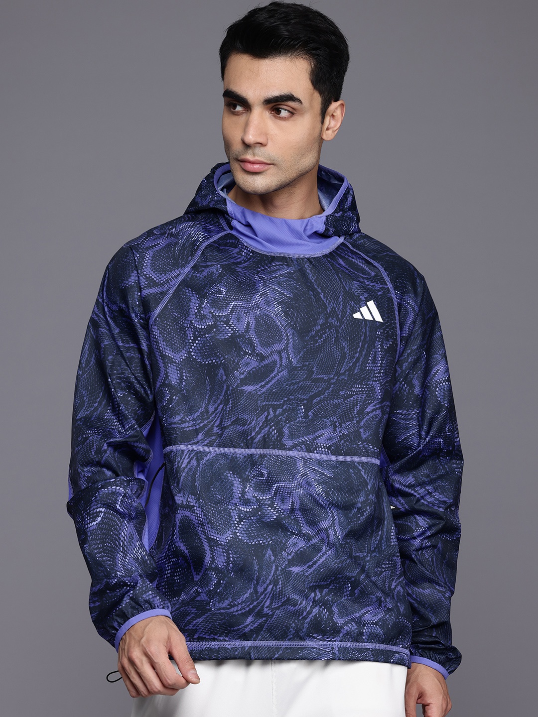 

ADIDAS Otr E Aop Hoodi Aeroready Printed Running Sweatshirt, Blue