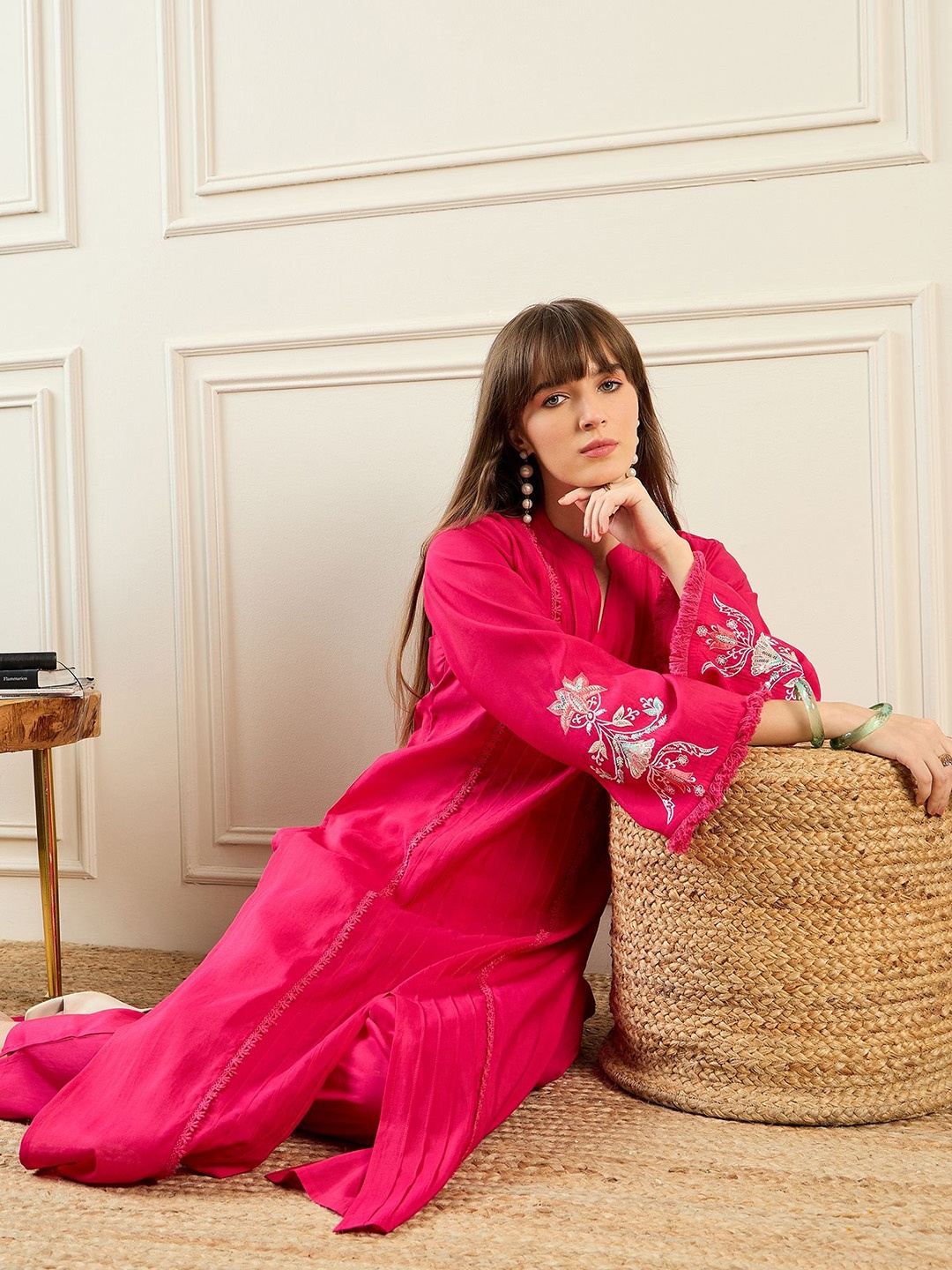 

Indo Era Women Magenta Kurta Sets