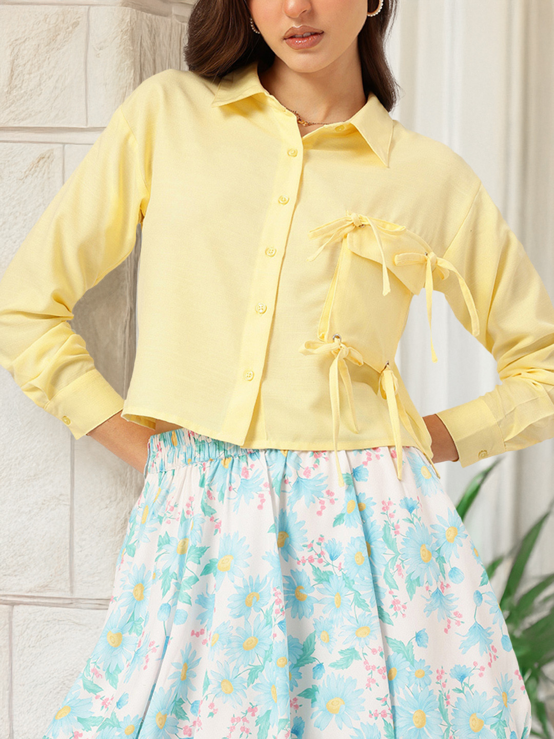 

DressBerry Dapper Dreams Bow Tie-Ups Shirt, Yellow