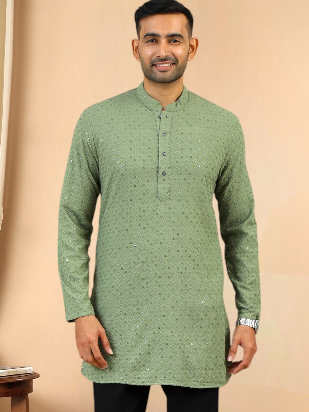 

TATTVA Men Kurta, Green