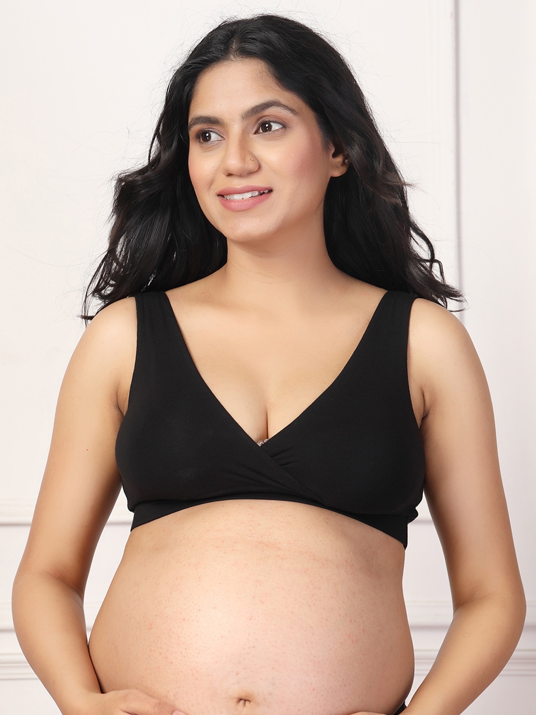 

House Of Zelena Full Coverage Lightly Padded Maternity Feeding Bra, Black