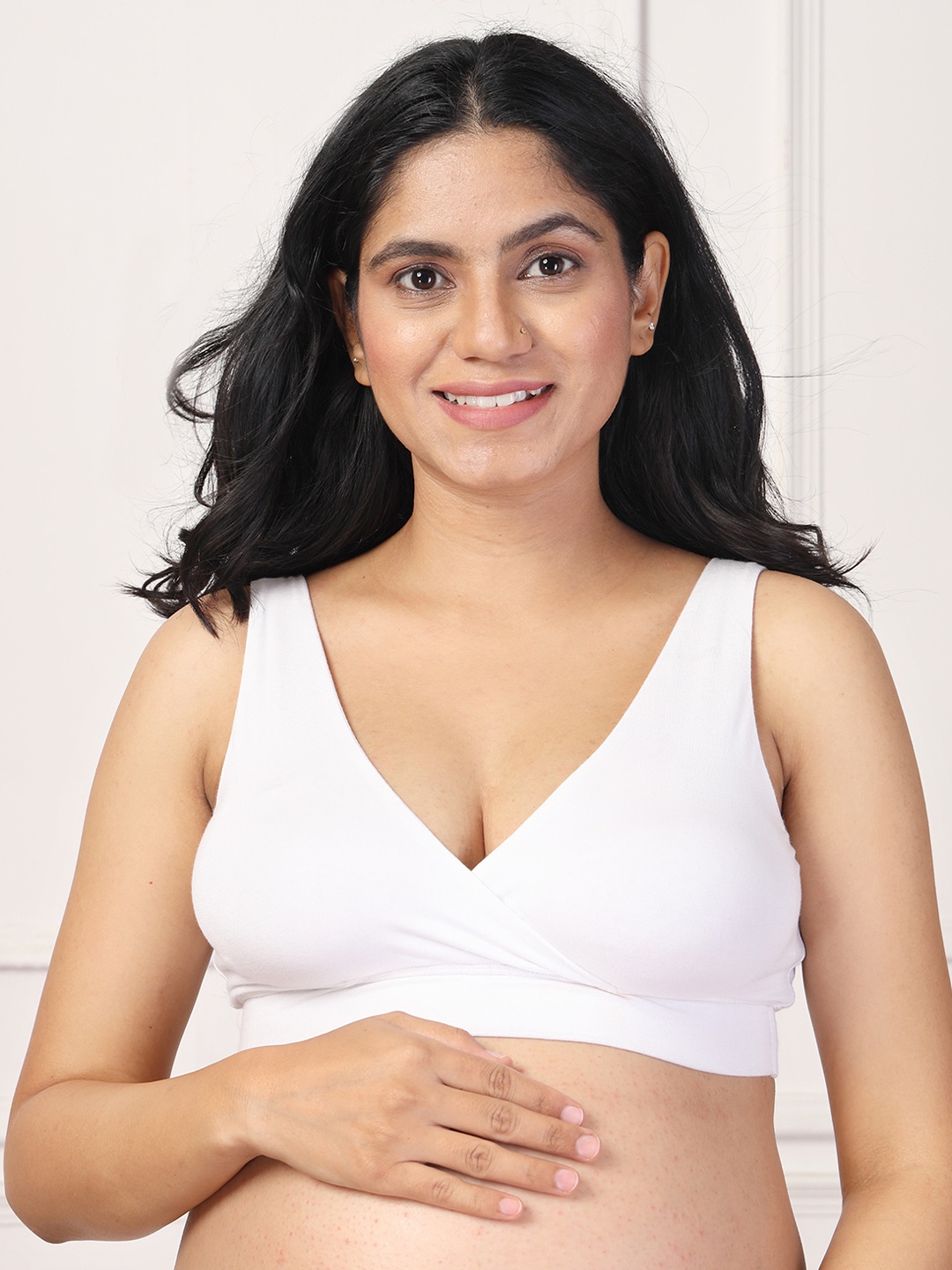 

House Of Zelena Full Coverage Lightly Padded Maternity Feeding Bra, White