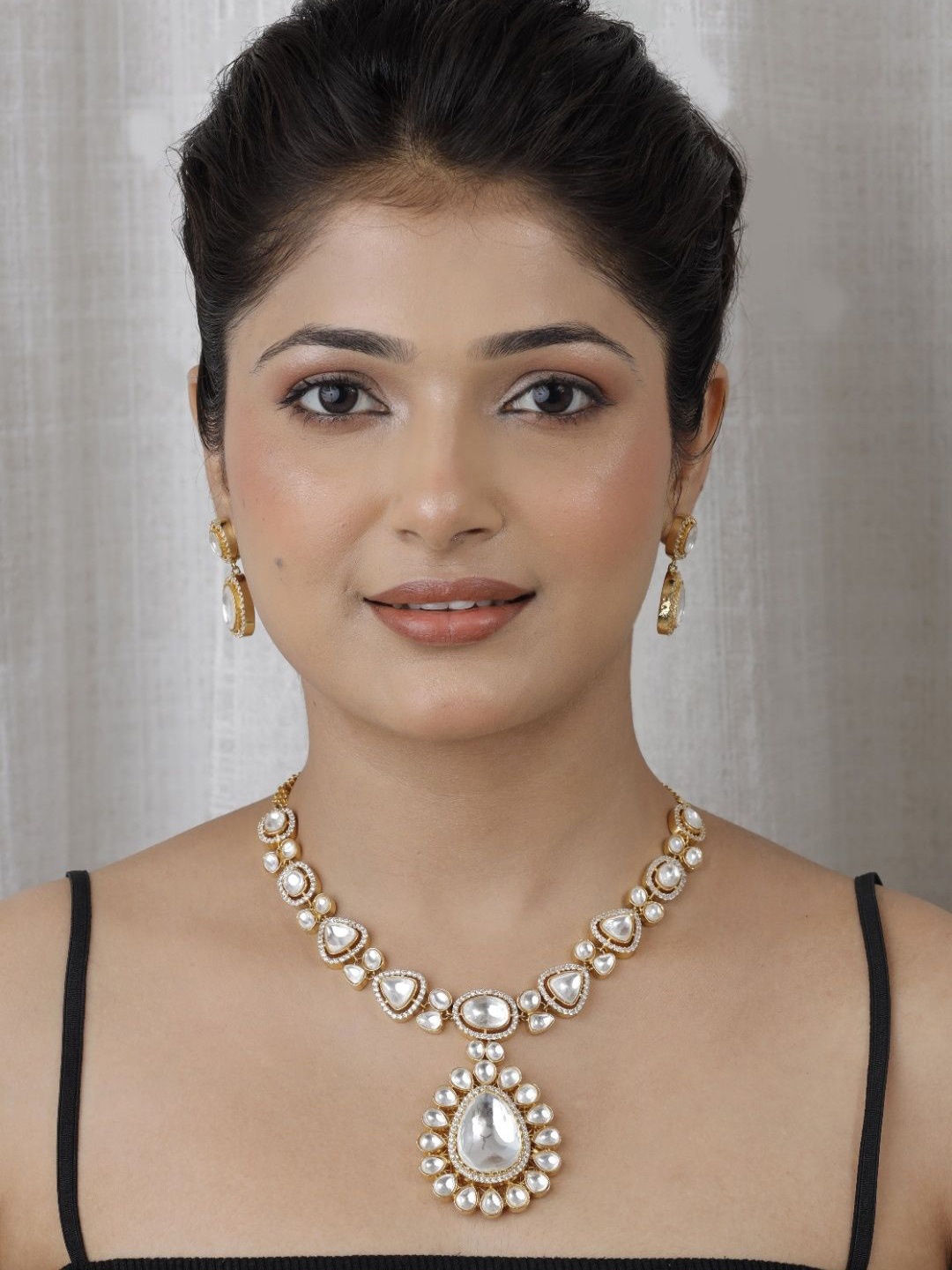 

STYLE DECO Gold Plated CZ Studded Jewellery Set