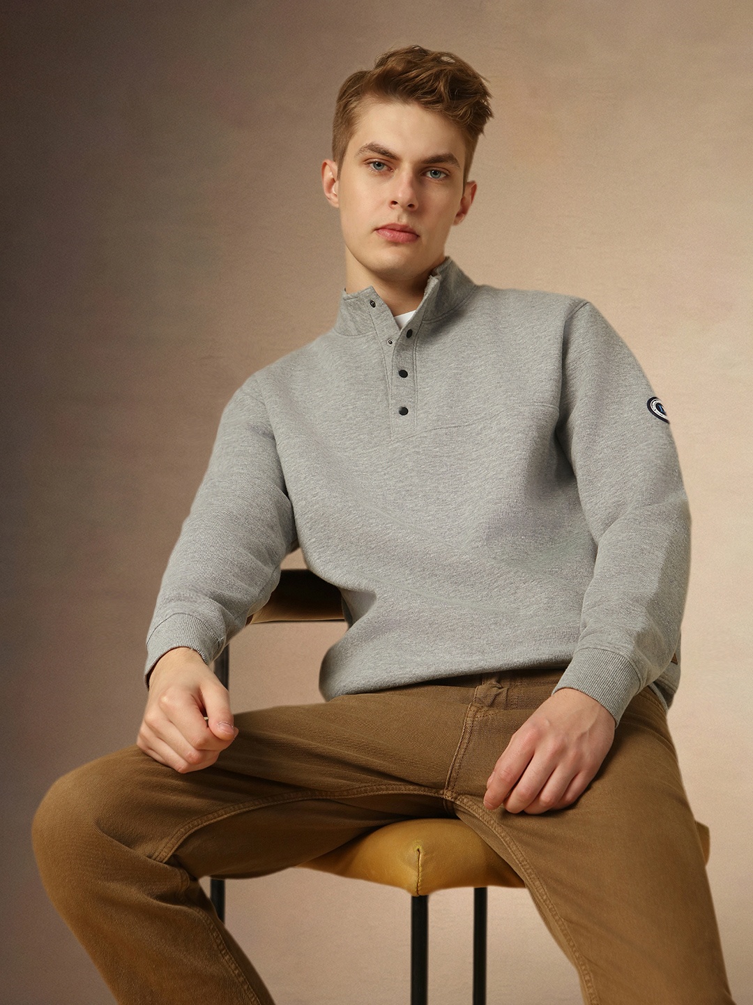 

Dennis Lingo Relaxed Fit Mock Collar Pullover Sweatshirt, Grey