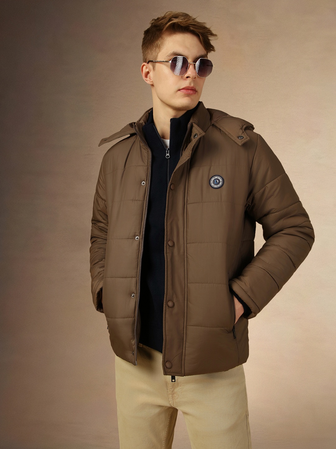 

Dennis Lingo Long Sleeves Hooded Regular Fit Padded Jacket, Brown