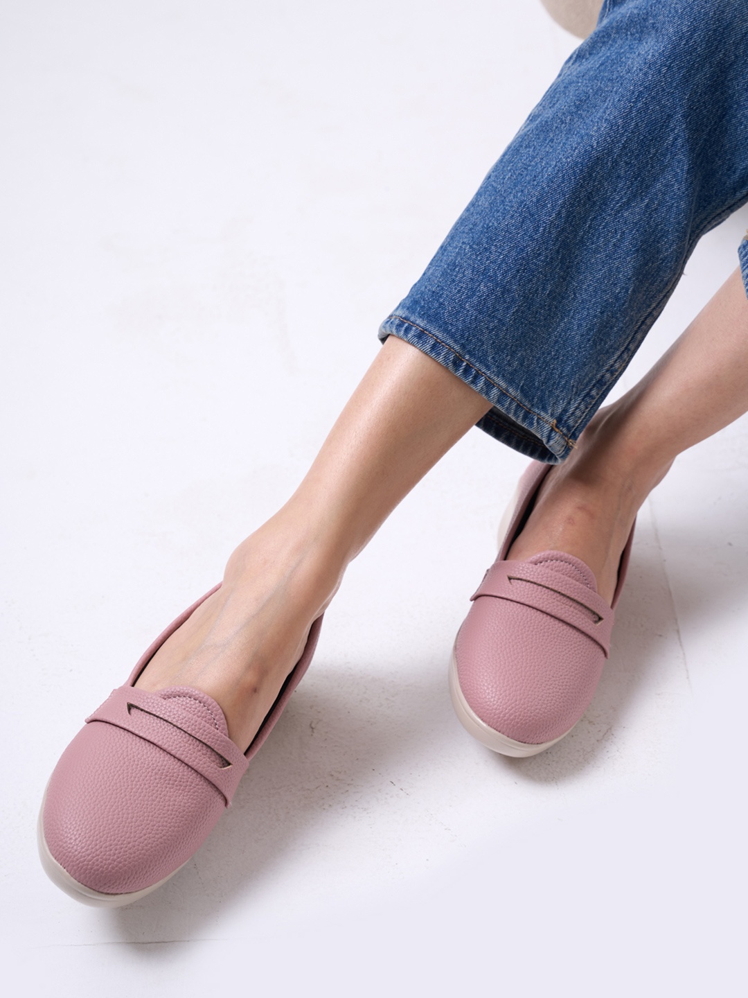

FAUSTO Women PU Slip-On Sneakers, Peach