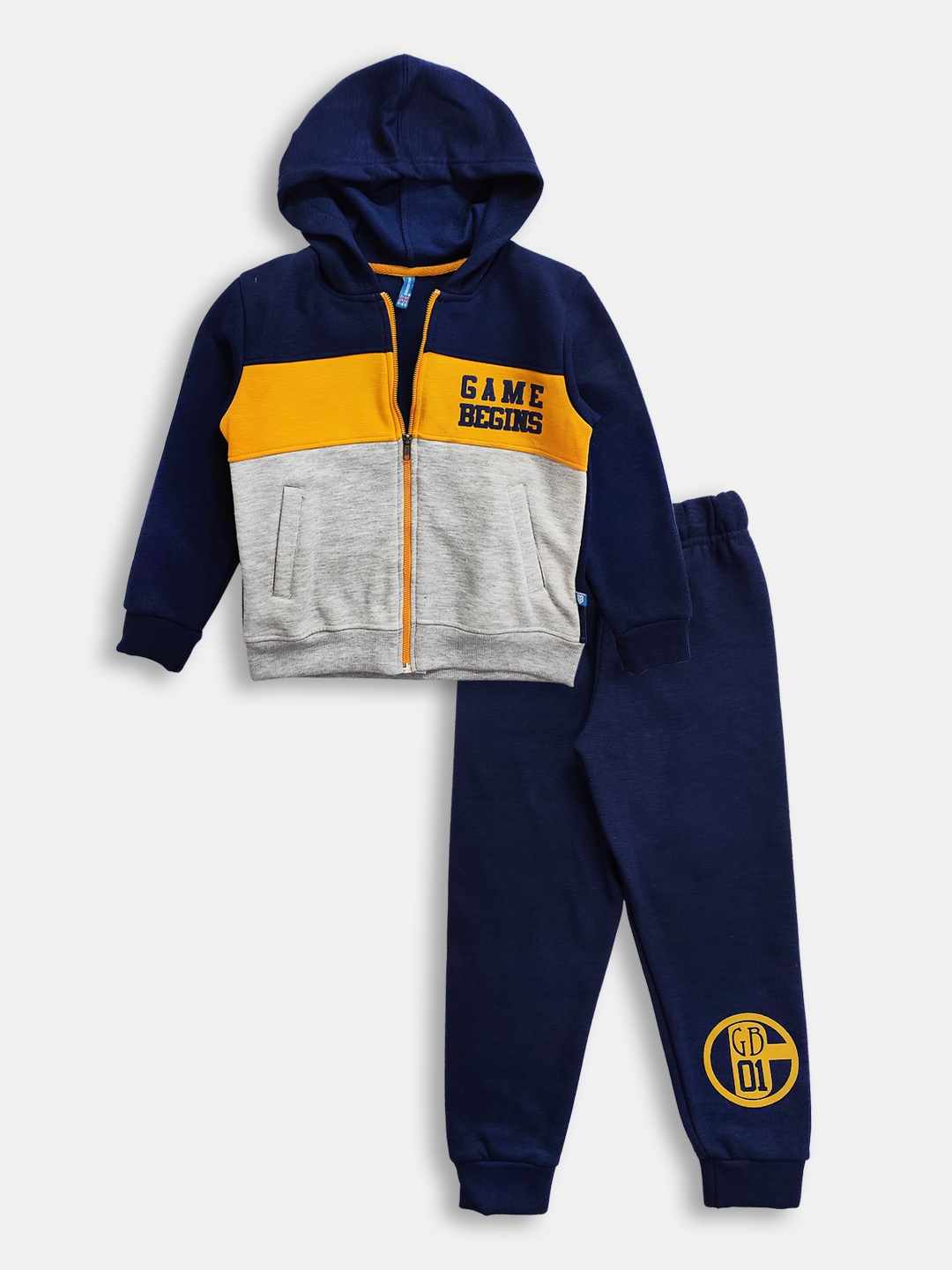 

Here&Now X Game Begins Boys Pure Cotton Sweatshirt with Joggers, Navy blue