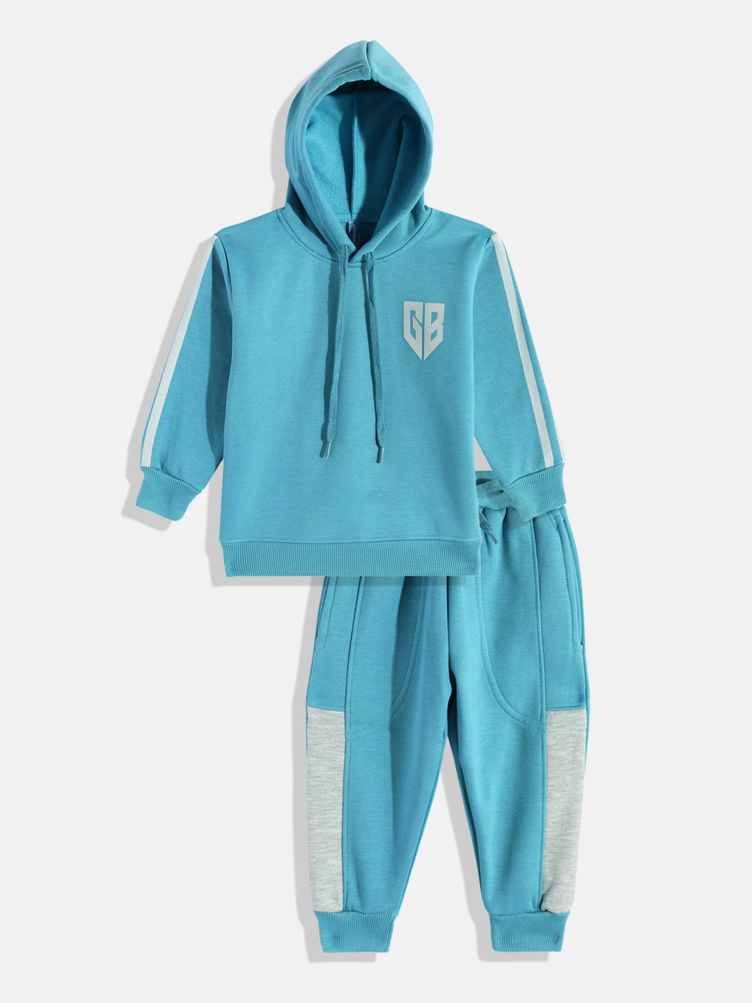 

Here&Now X Game Begins Boys Pure Cotton Hooded Sweatshirt with Joggers, Teal