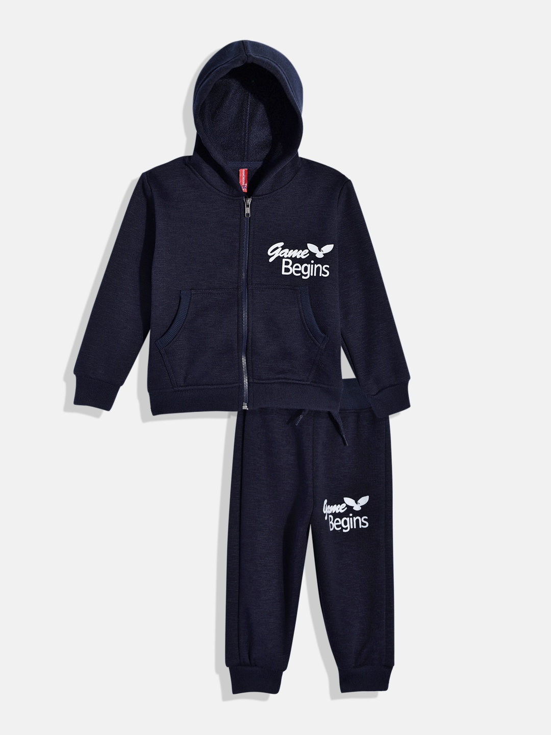 

Here&now X Game Begins Girls Fleece Zipper Sweatshirt and Joggers Tracksuit, Navy blue