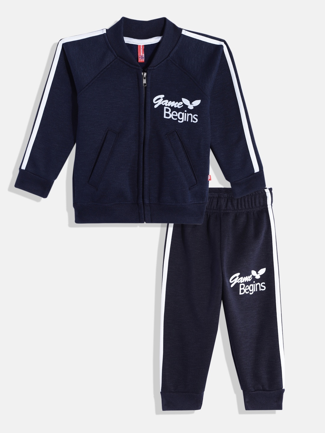 

Here&now X Game Begins Girls Zipper Sweatshirt and Joggers Tracksuit, Navy blue