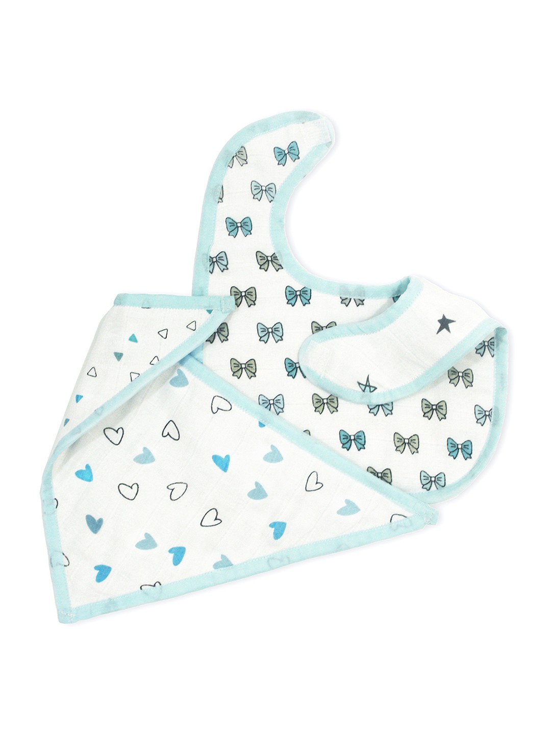 

The White Cradle Infants Pack Of 2 Printed Bibs, Blue