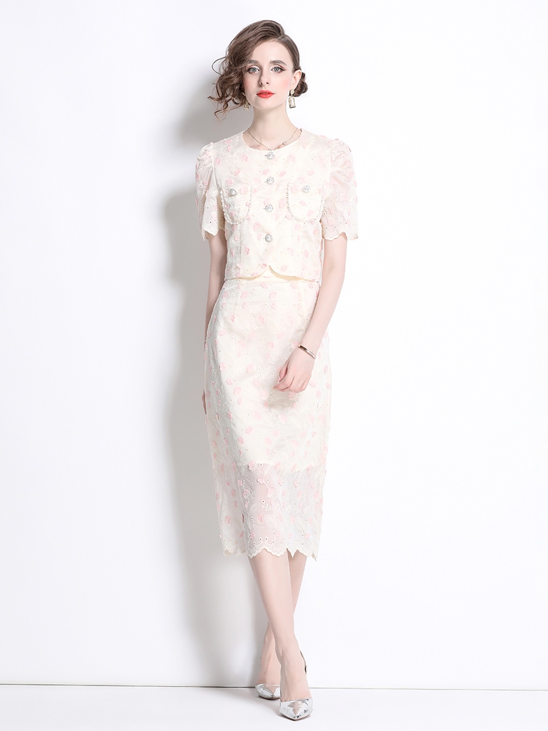 

JC Collection Top With Skirt Co-Ords Set, Pink