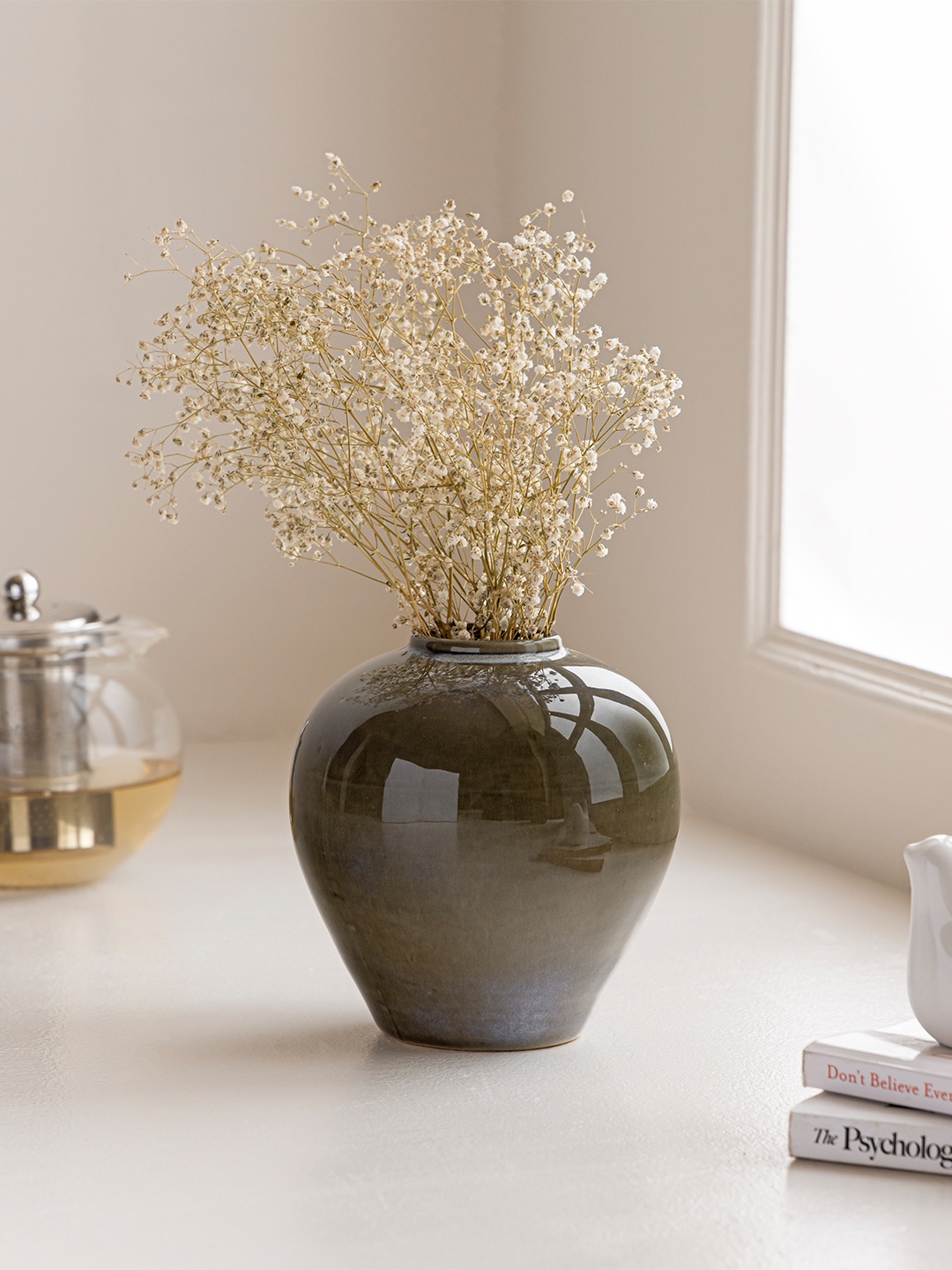 

Olive Green Ceramic Flower vase