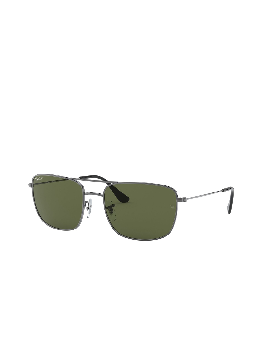 

Ray-Ban Unisex Square Sunglasses with Polarised and UV Protected Lens, Green