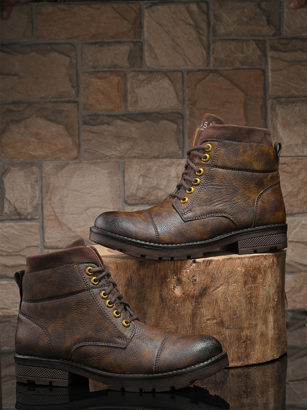 

Layasa Men Lace-Up Regular Boots, Brown