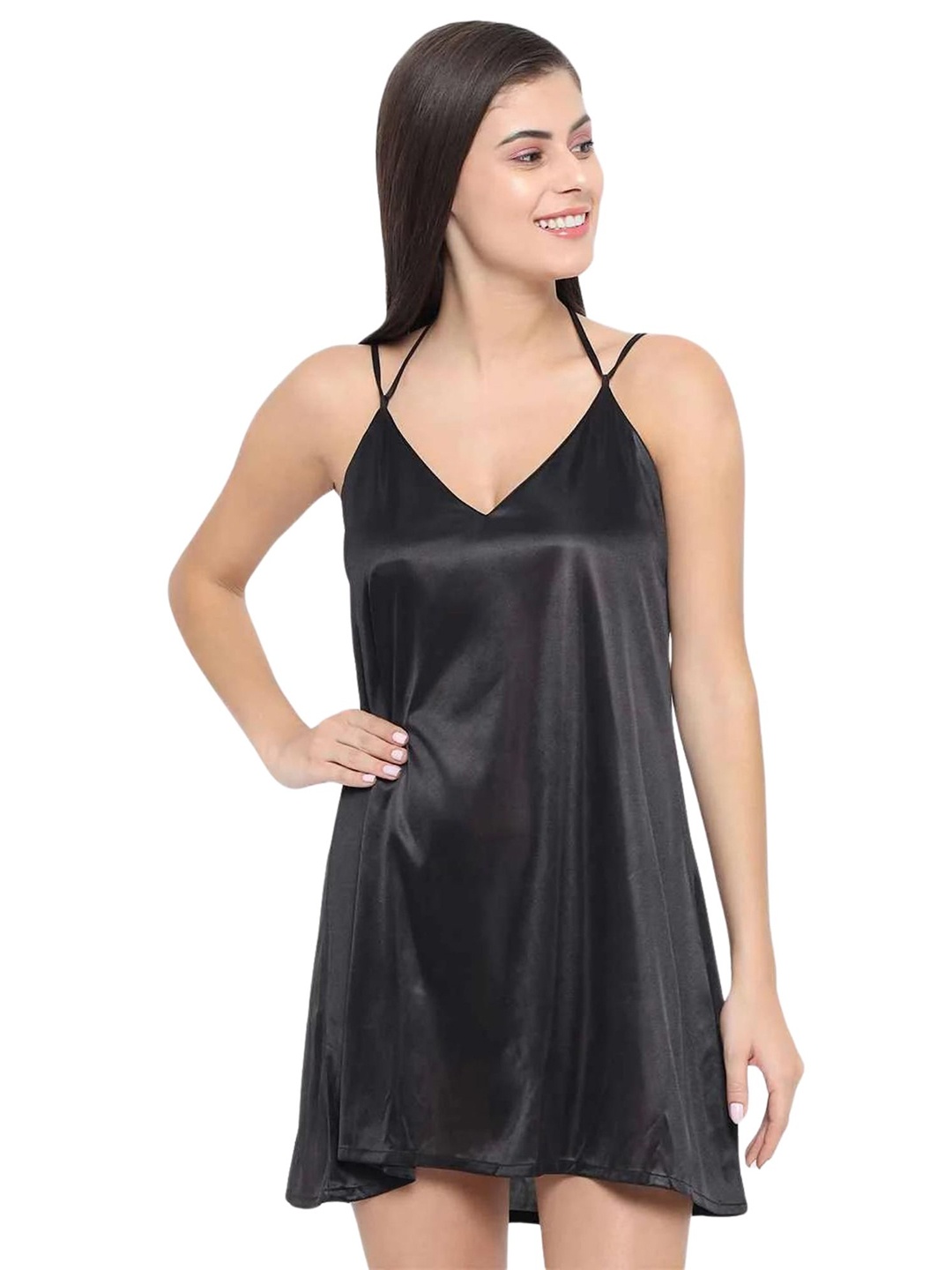 

Klamotten Halter Neck Baby Doll, Black