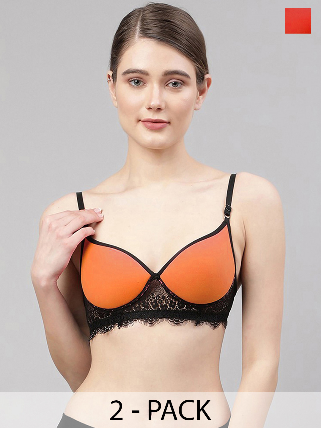 

Aamarsh Pack Of 2 Self-Design Lingerie Sets AD_A_Cupri Set2, Red