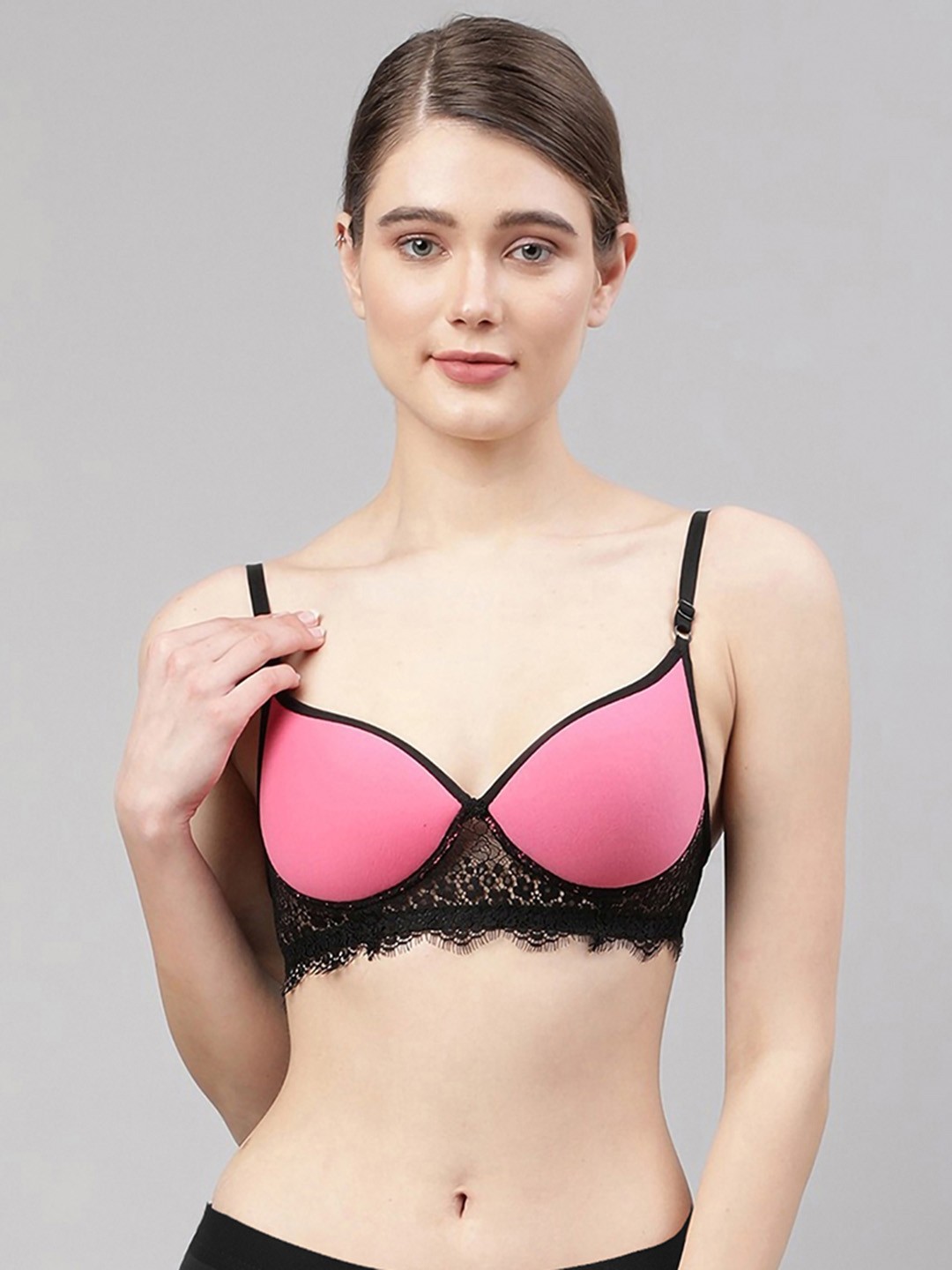 

Aamarsh Self-Design Shoulder strap Lingerie Sets AD_A_Cupri Set1, Pink