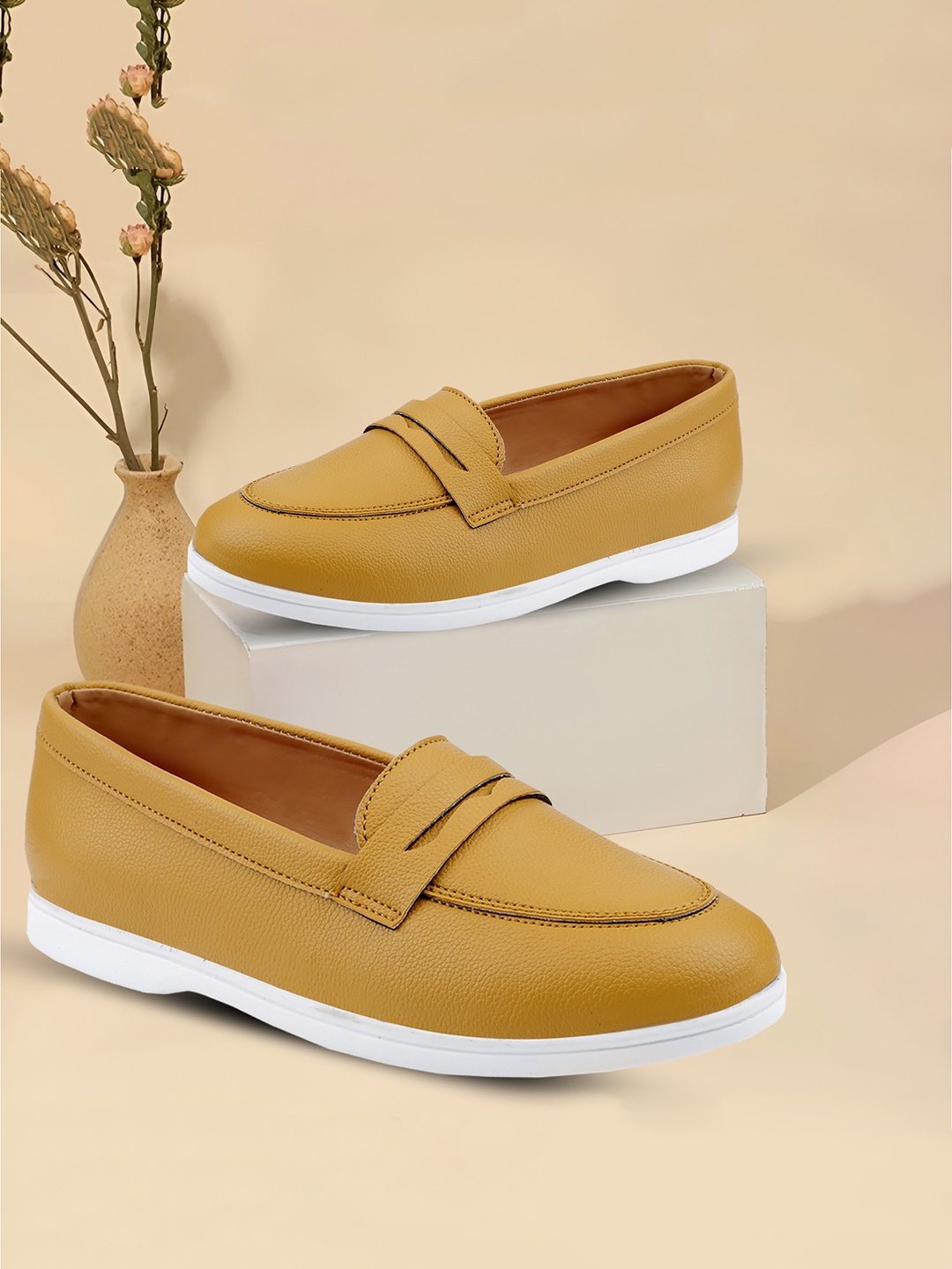 

Bxxy Women PU Loafers, Tan