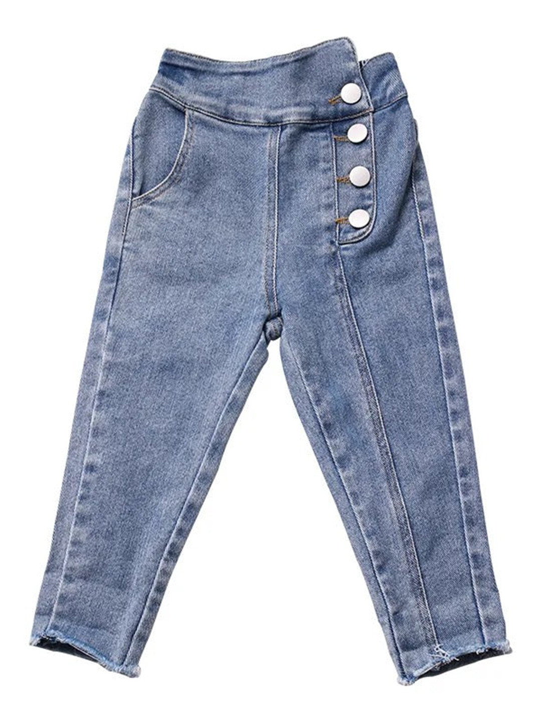 

TrendyKid Girls Comfort Highly Distressed Jeans, Blue