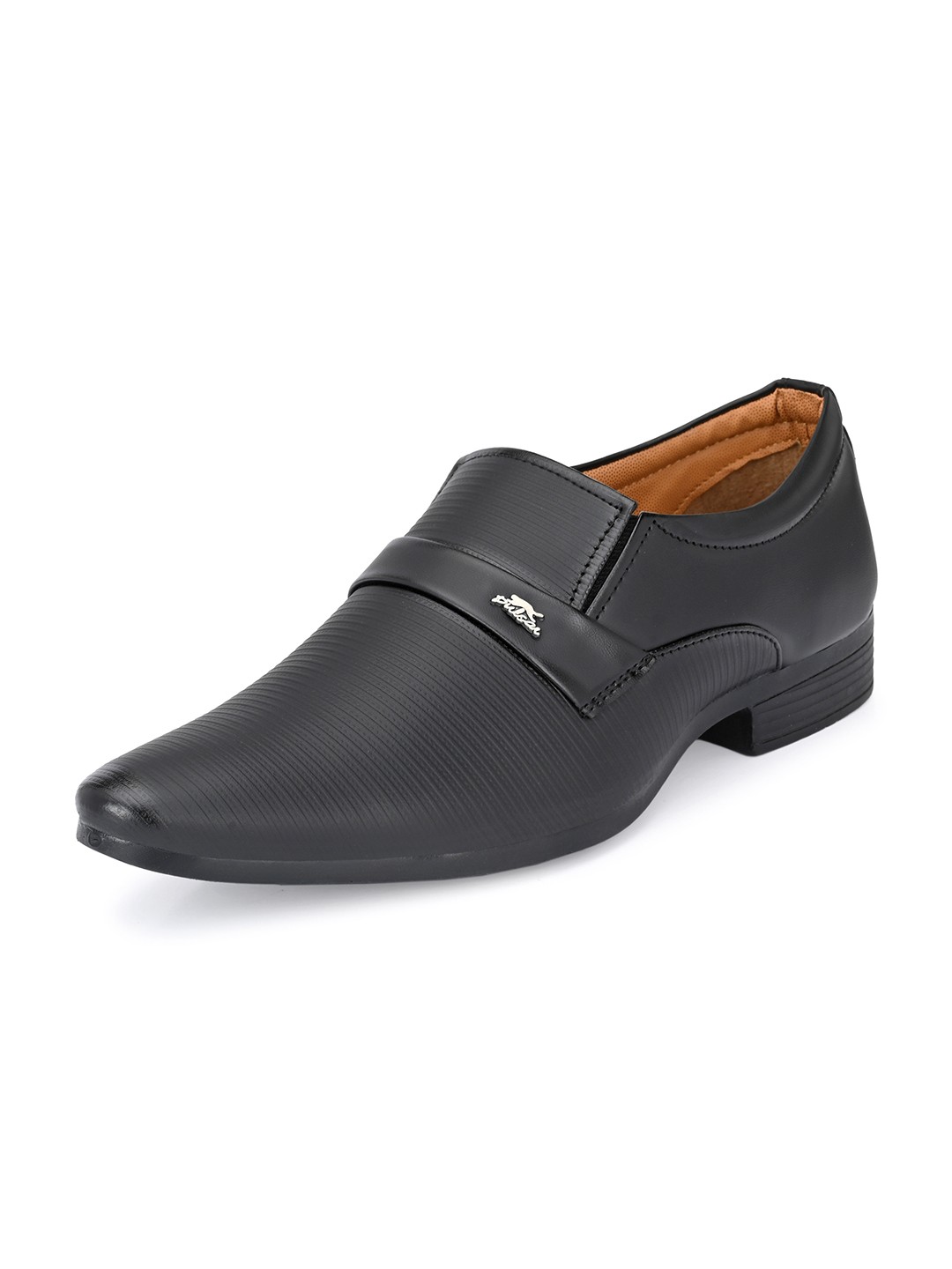 

Stylelure Men Leather Slip-On Formal Shoes, Black