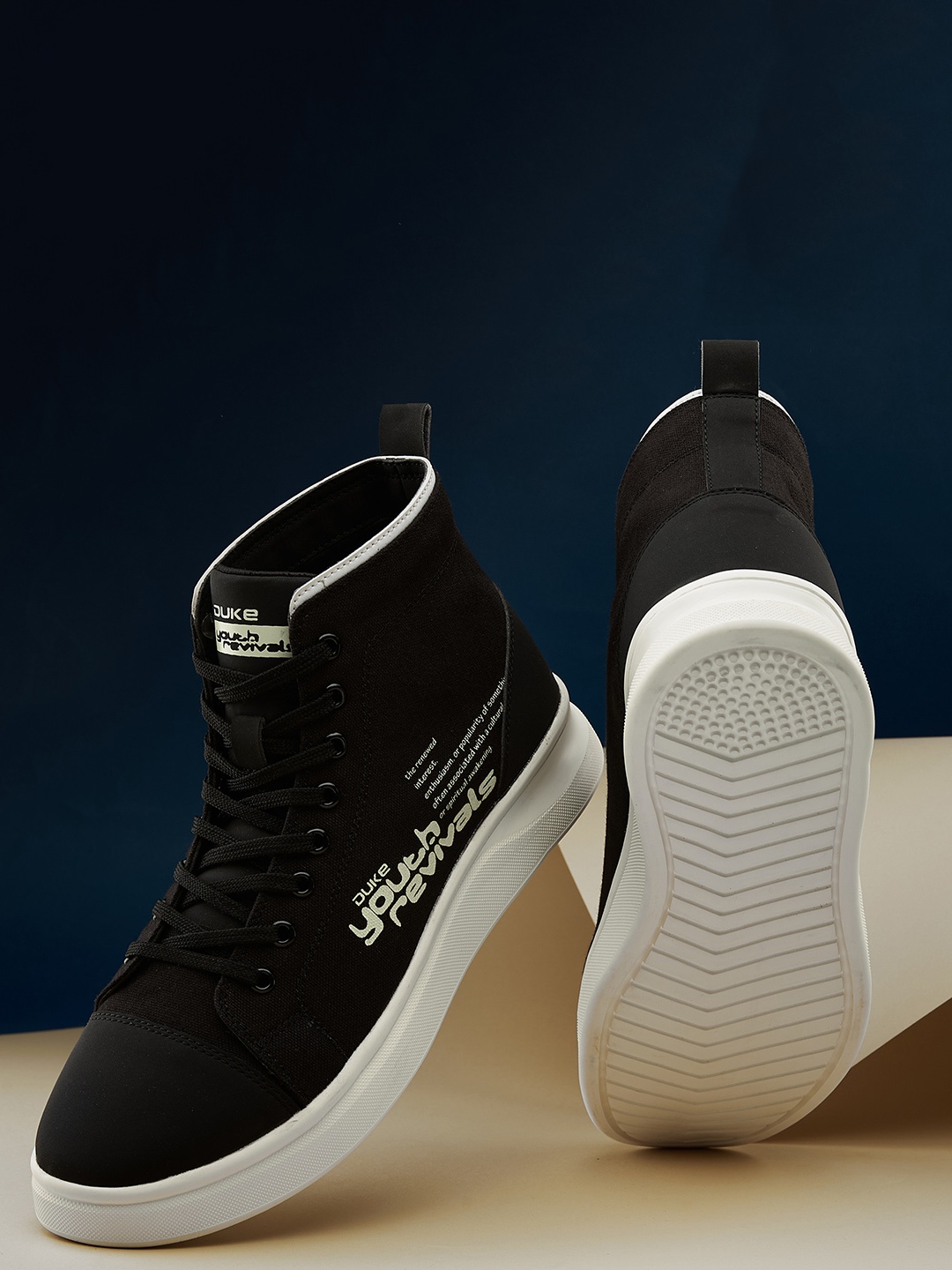 

Duke Men Printed High-Top Sneakers, Black