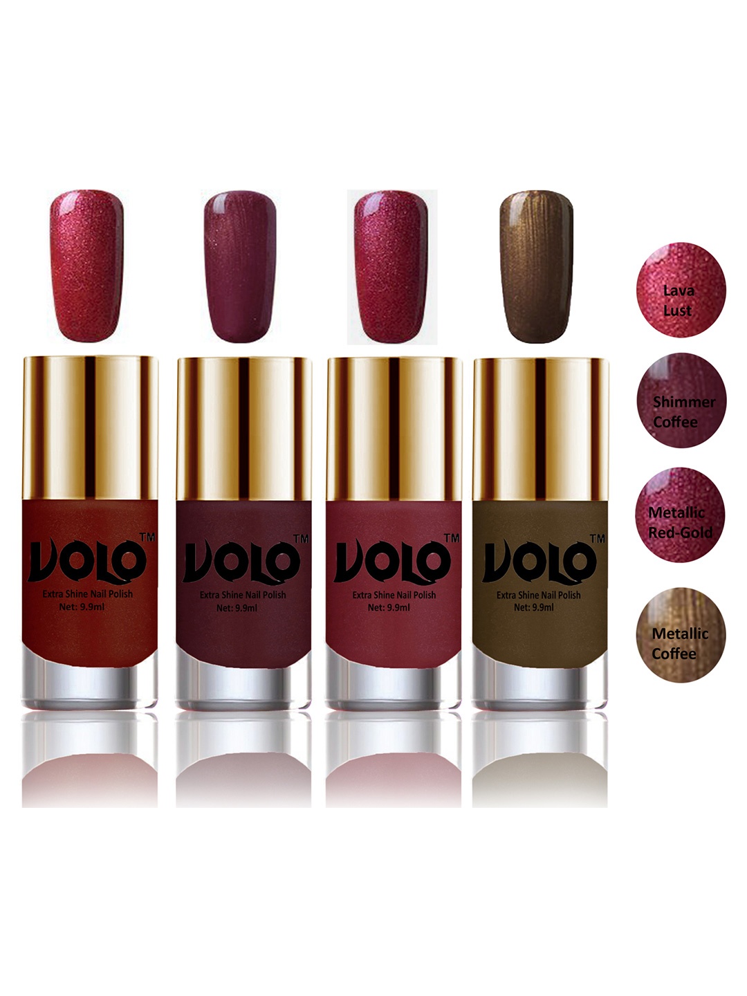 

VOLO Extra Shine Nail Polish - 9.9 ml - Metallic Red, Multi