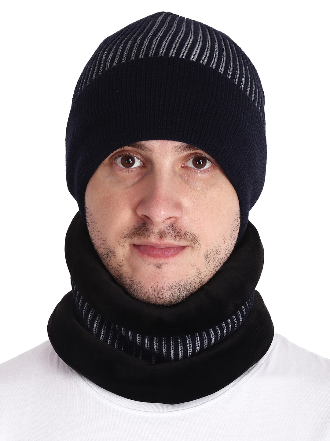 

Gajraj Unisex Woollen Beanie, Navy blue