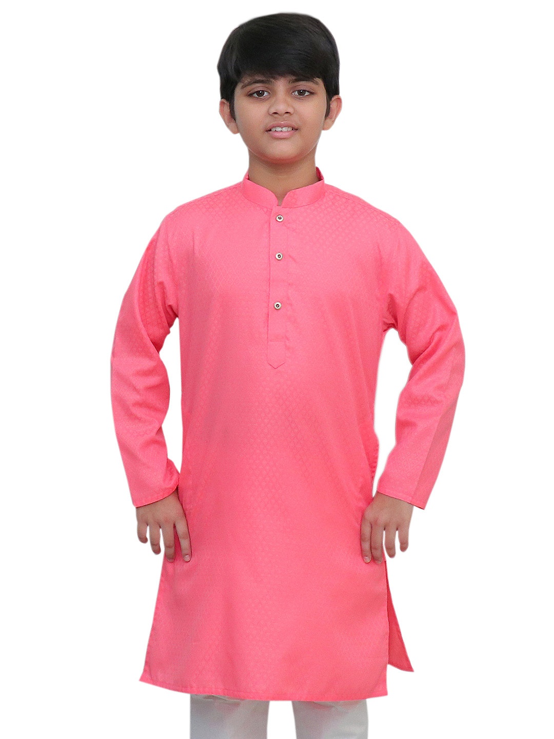 

BAESD Boys Thread Work Dobby Kurta, Pink