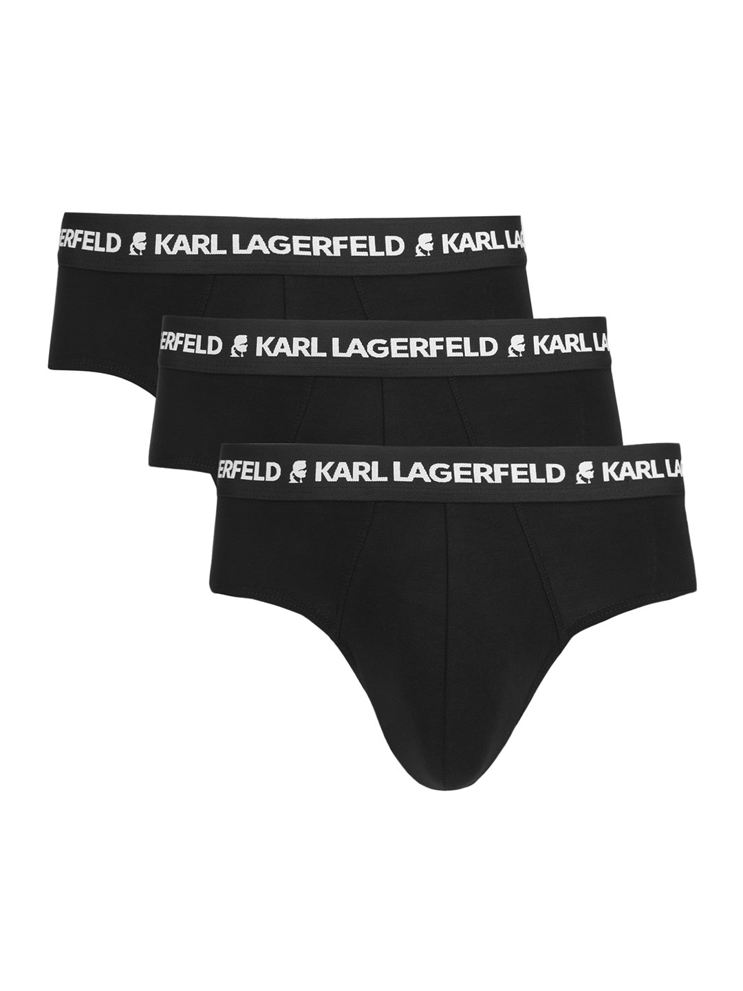 

Karl Lagerfeld Pack Of 3 Mid-Rise Basic Briefs 0312095245A24003, Black