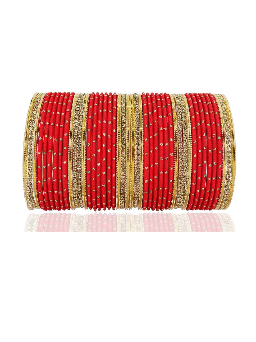 

ZULKA Set Of 44 CZ Stone-Studded Bangles, Gold