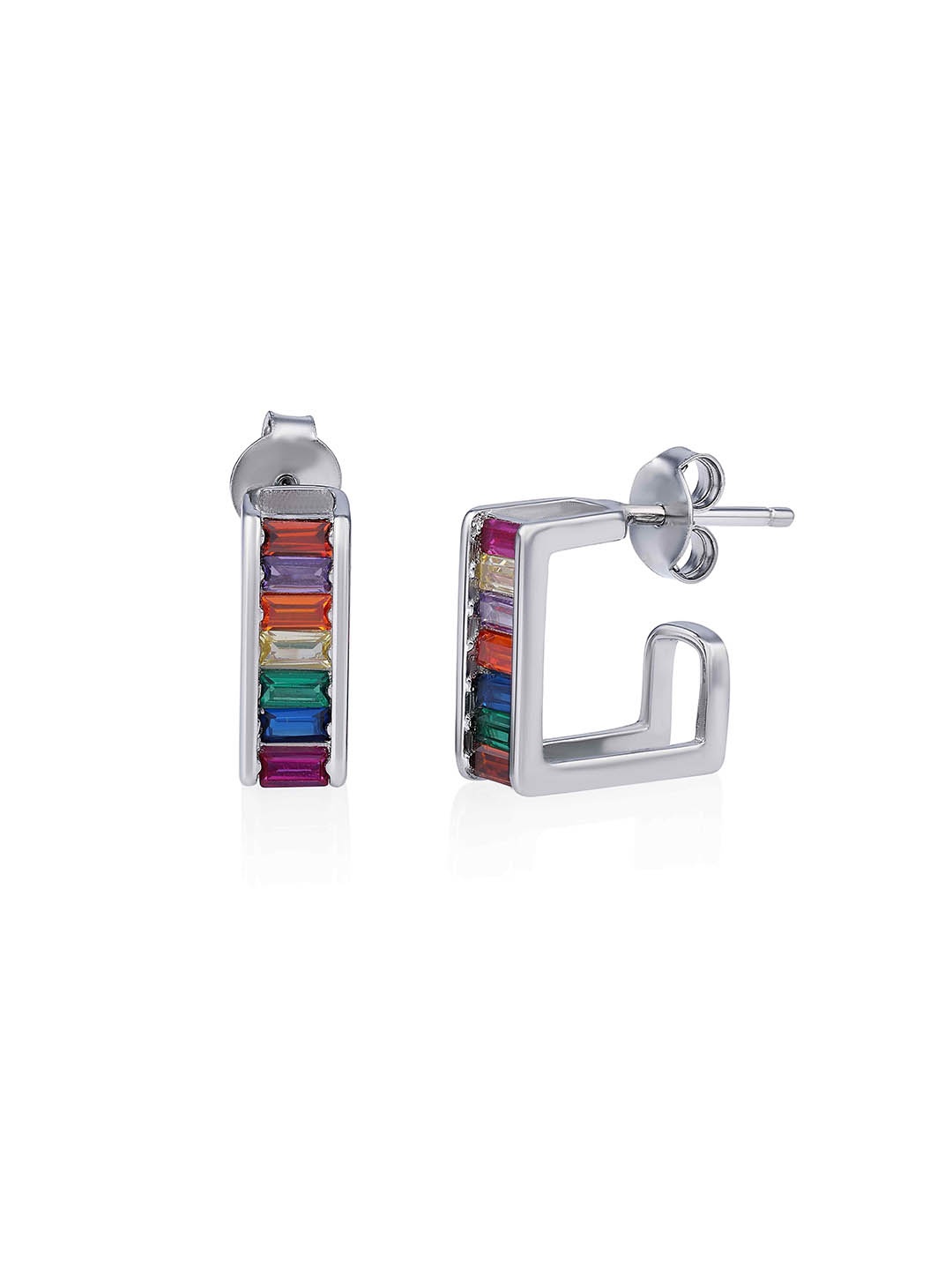 

DressBerry Contemporary Half Hoop Earrings, Multi