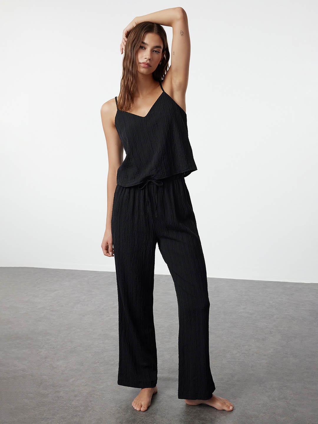 

Trendyol Women Night suit, Black