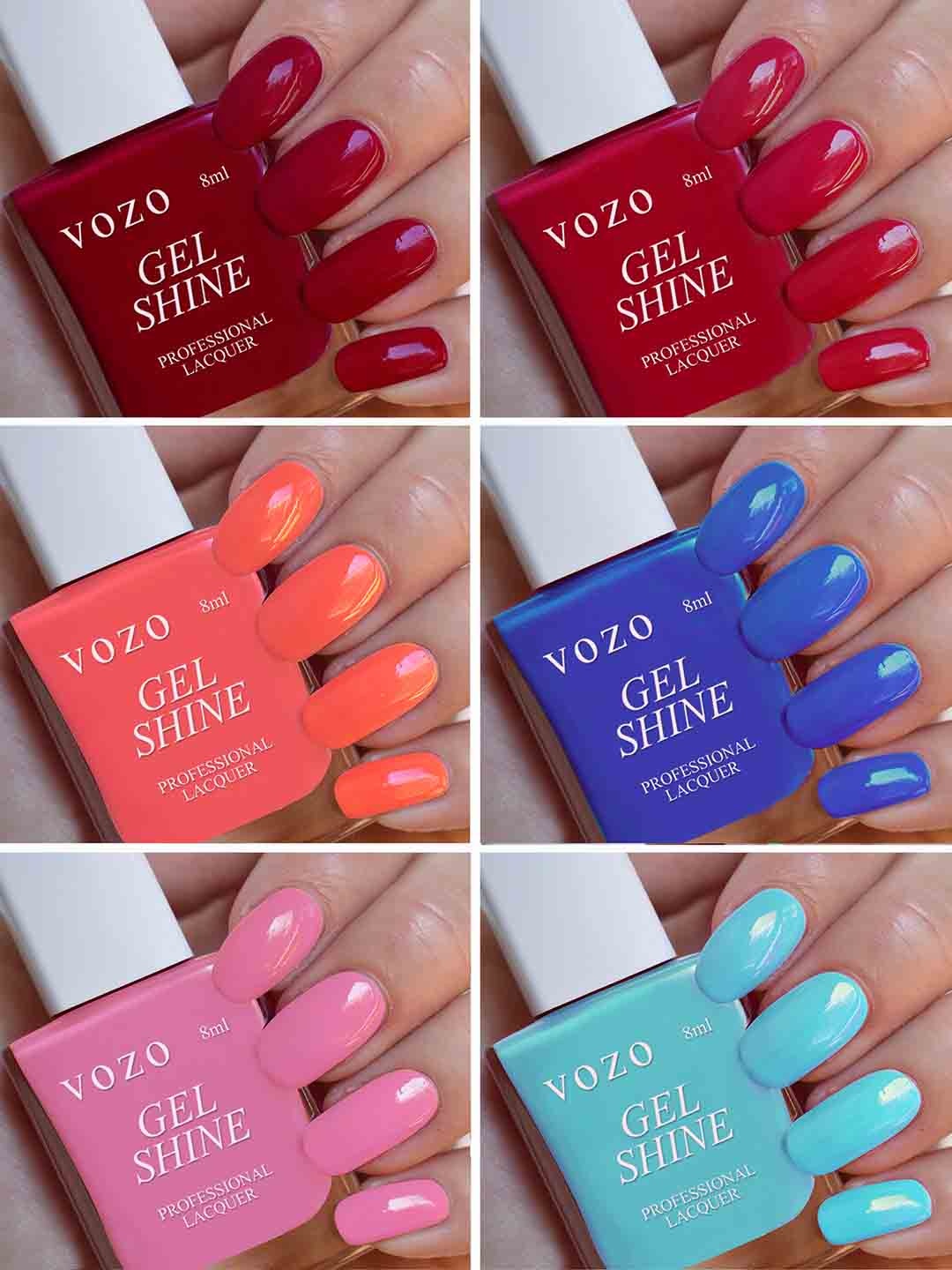 

VOZO Set Of 6 Gel Shine Nail Polish-8 ml Each, Red